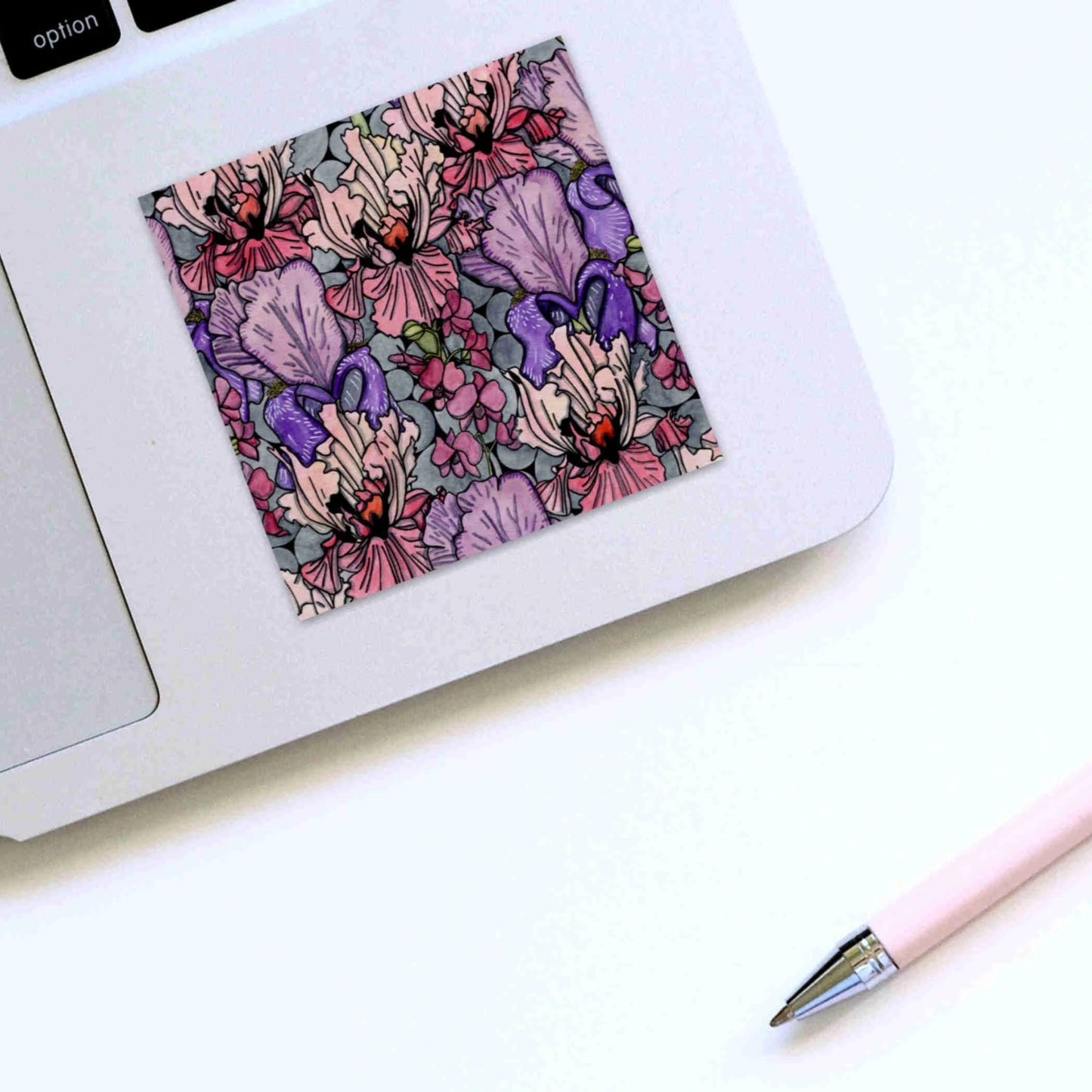 PinkPolish Design Stickers "Floral Repetition" Square Vinyl Sticker
