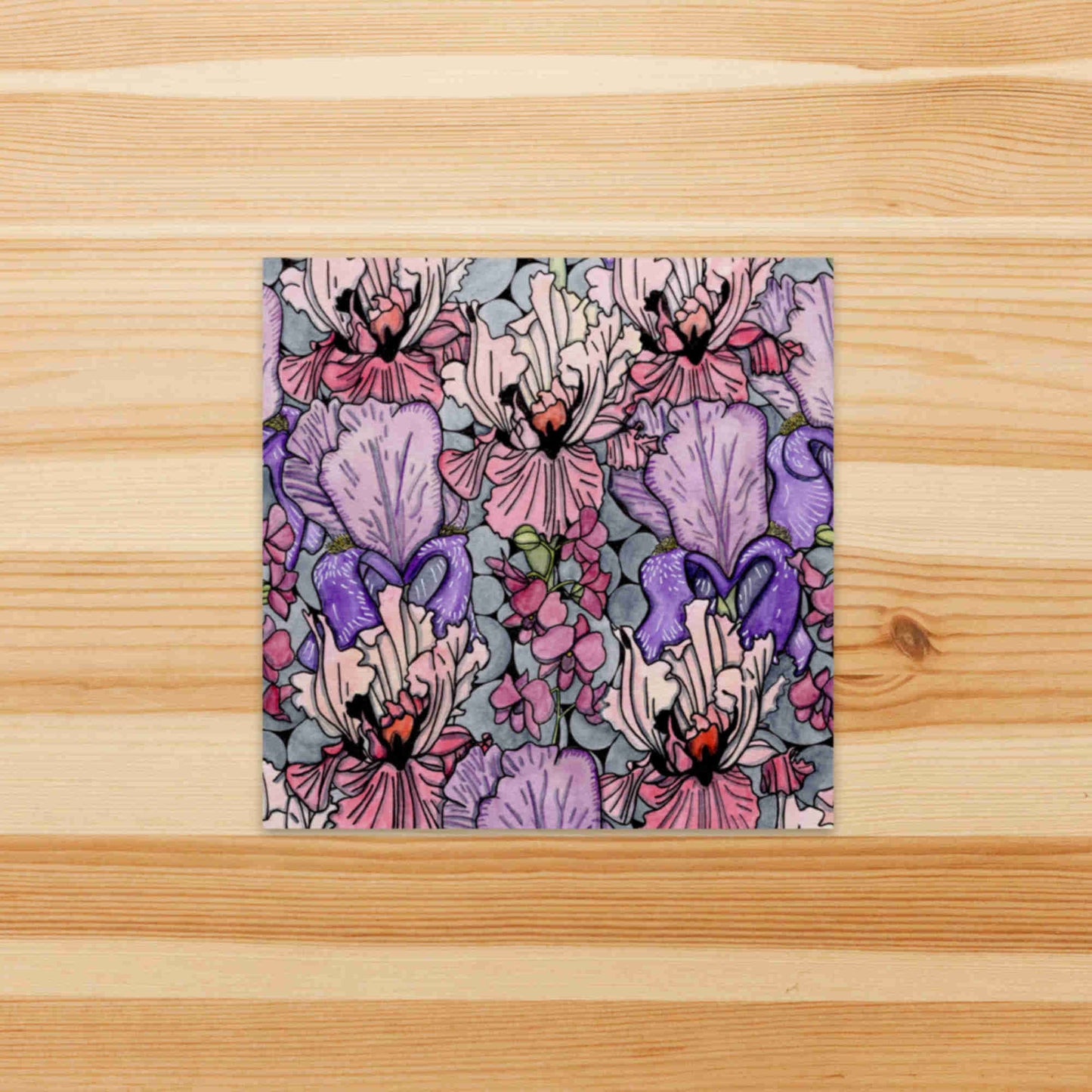 PinkPolish Design Stickers "Floral Repetition" Square Vinyl Sticker