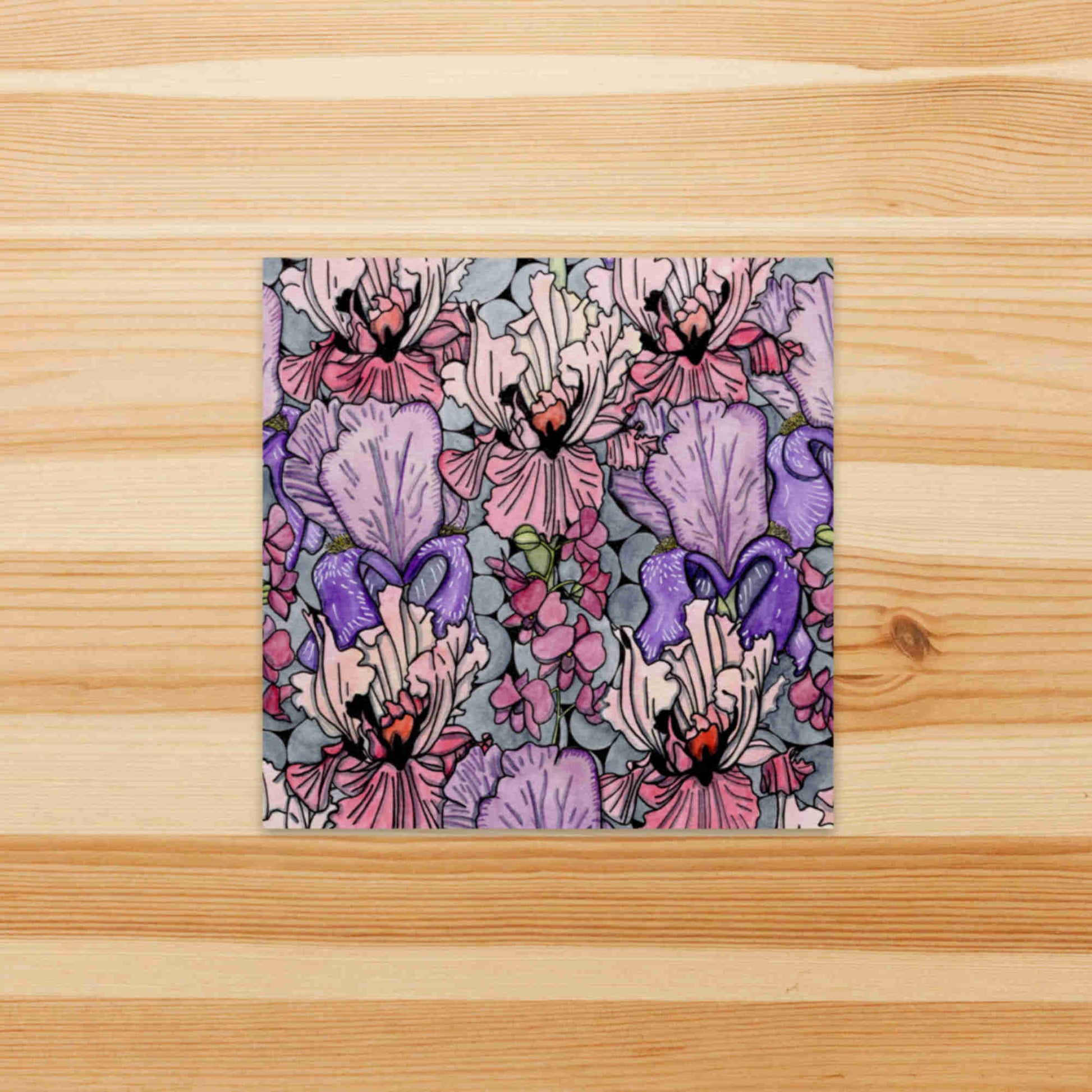 PinkPolish Design Stickers "Floral Repetition" Square Vinyl Sticker