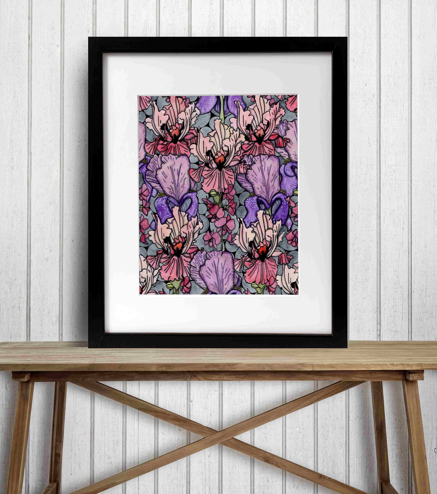 PinkPolish Design Art Prints "Floral Repetition" Watercolor Painting: Art Print