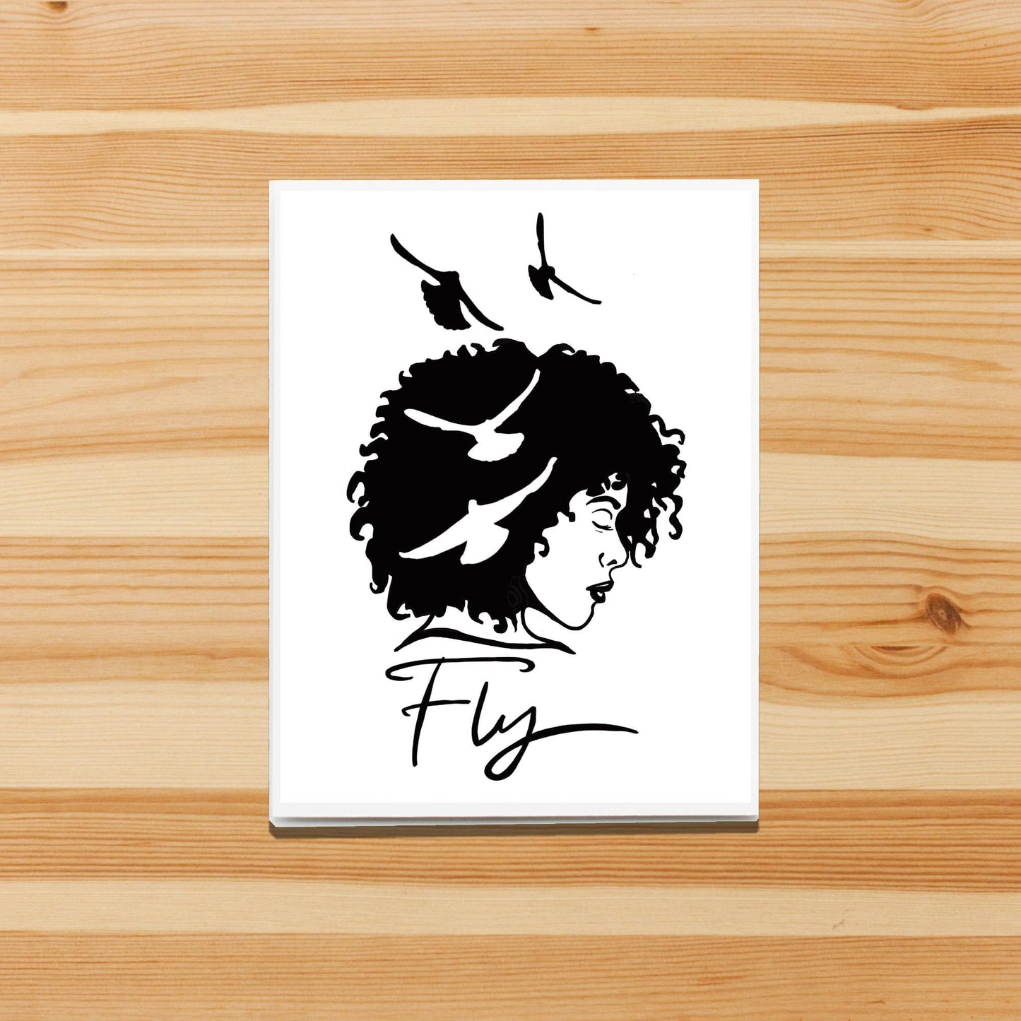 PinkPolish Design Note Cards "Fly" Handmade Notecard