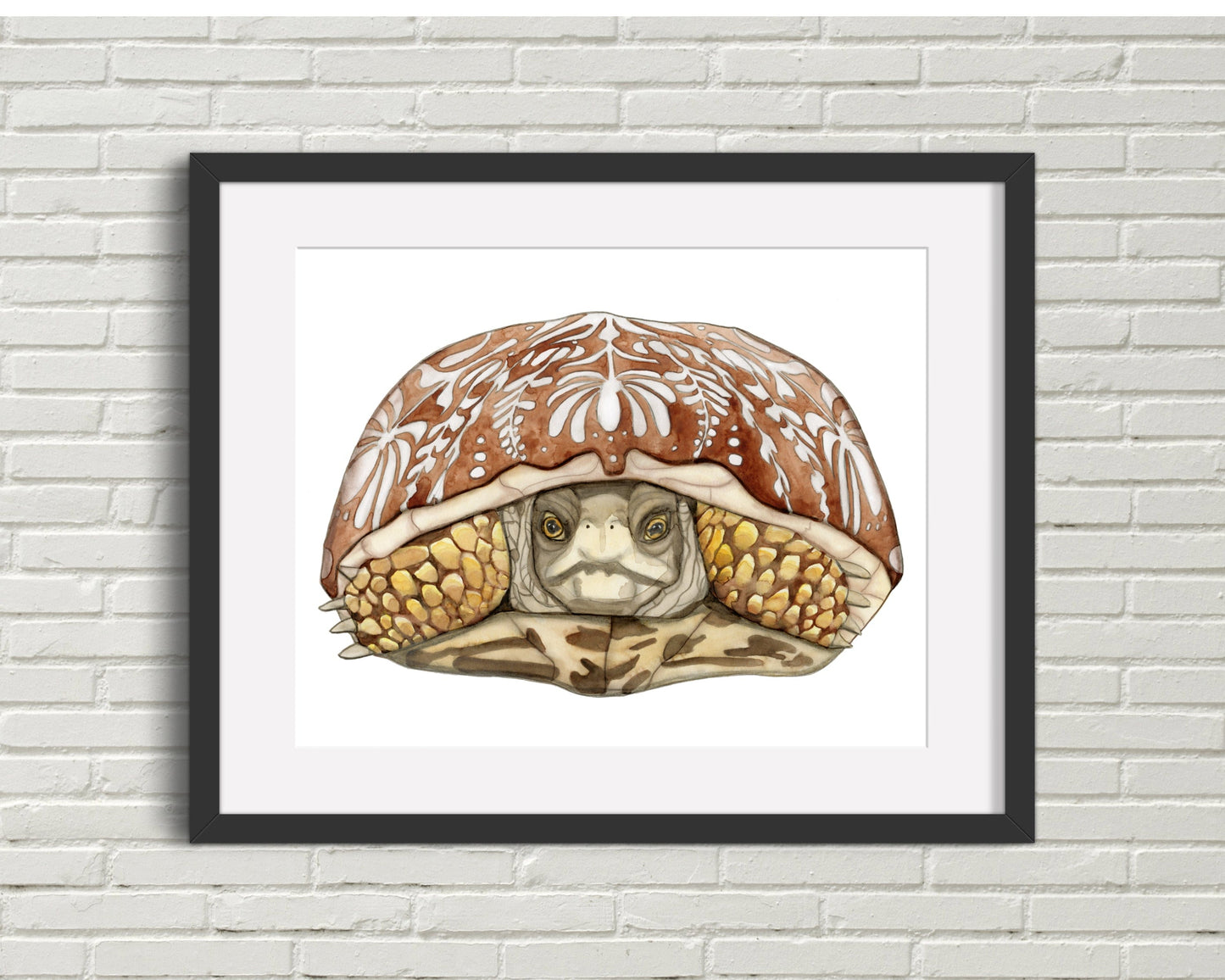 PinkPolish Design Art Prints 11"x14" "Folk Art Sea Turtle" Watercolor Painting: Art Print