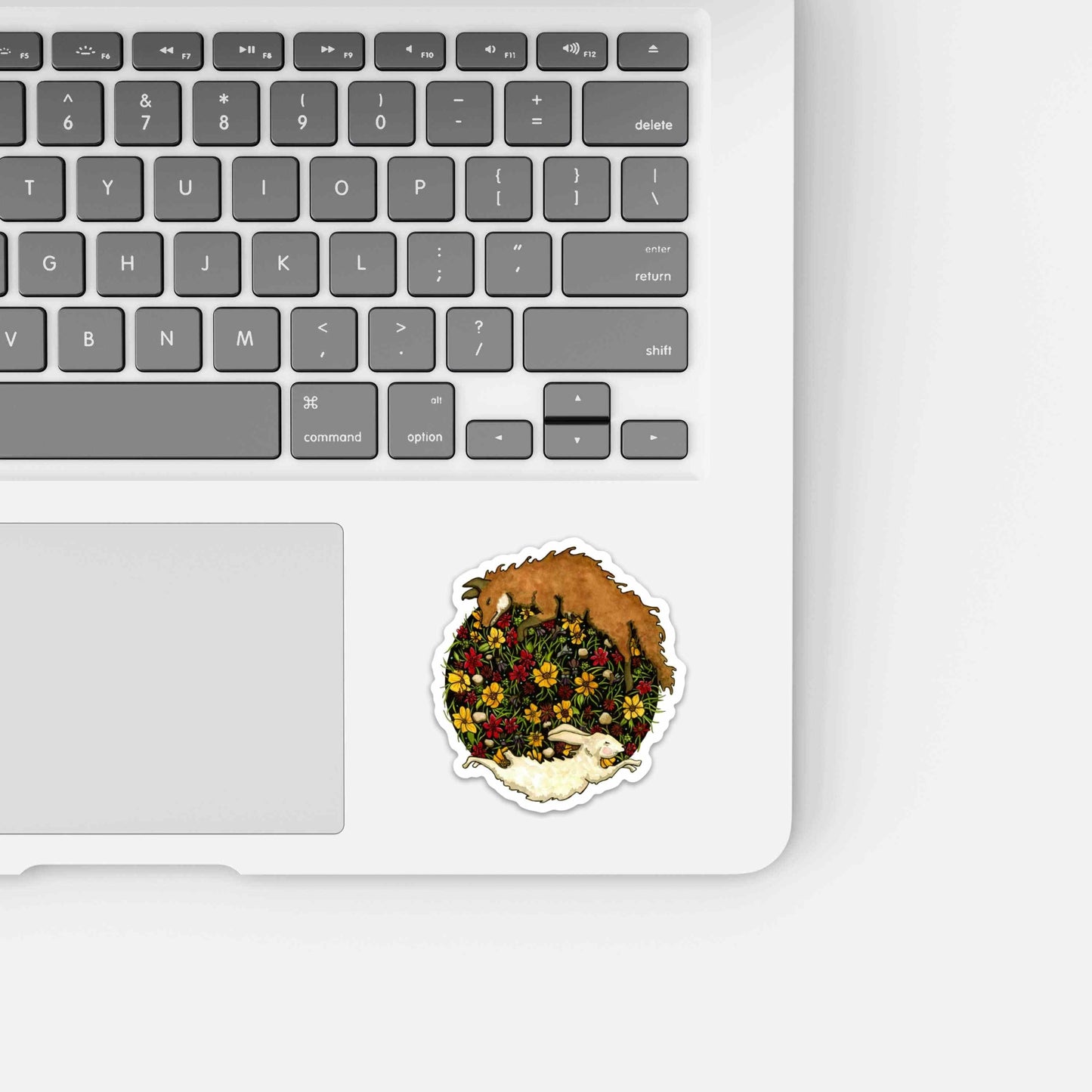 PinkPolish Design Stickers "Fox and the Hare" Vinyl Die Cut Sticker