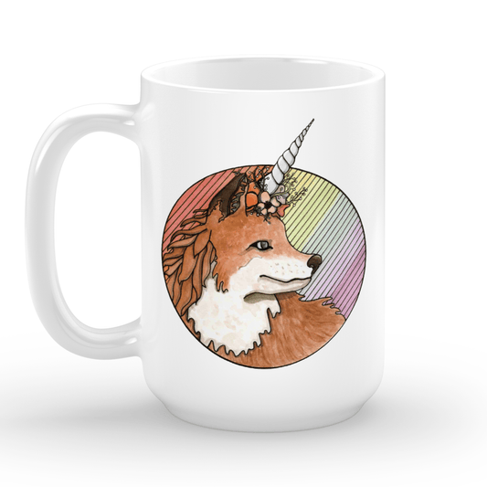 PinkPolish Design Coasters "Foxicorn" 15oz Mug