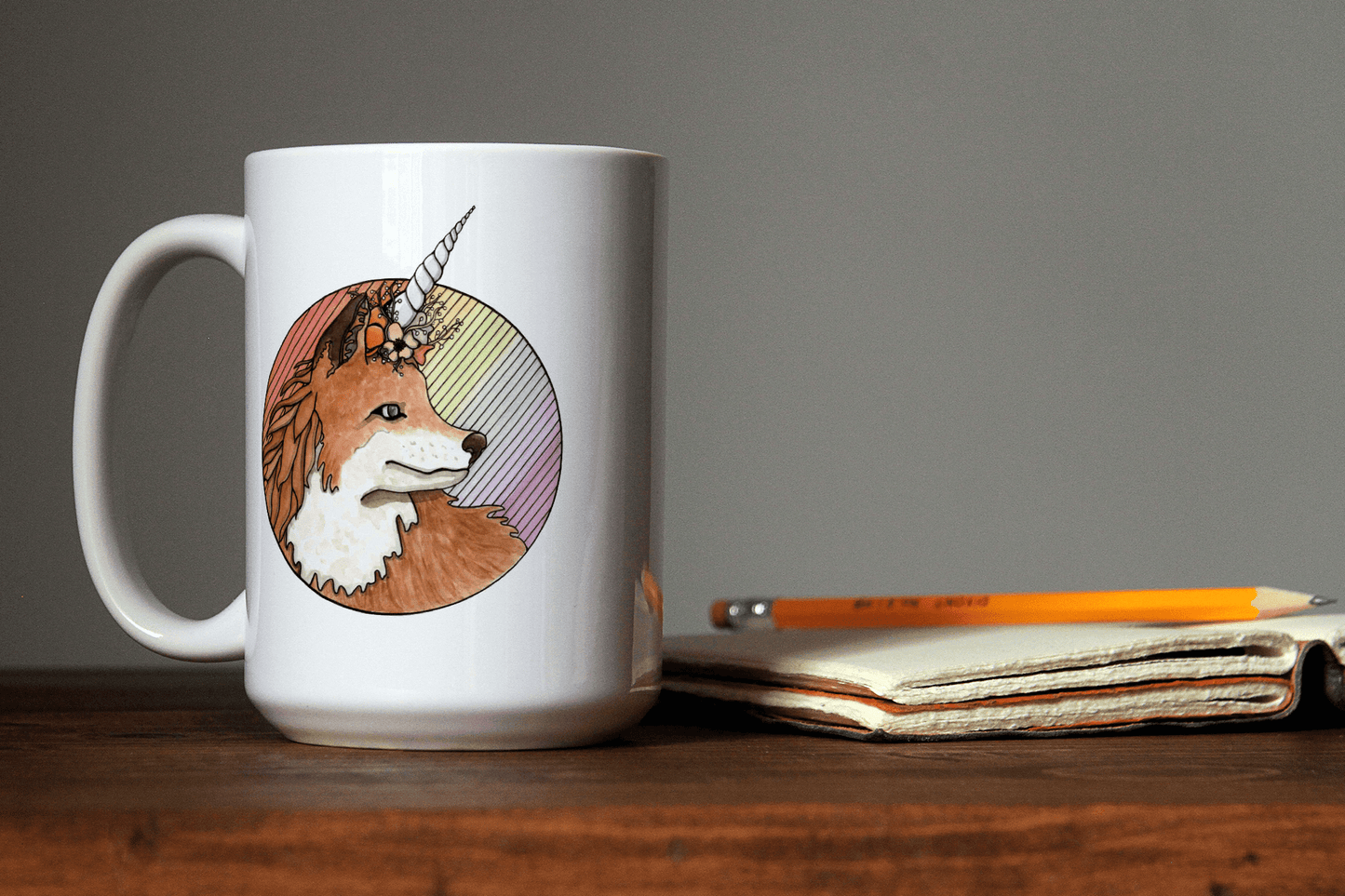 PinkPolish Design Coasters "Foxicorn" 15oz Mug
