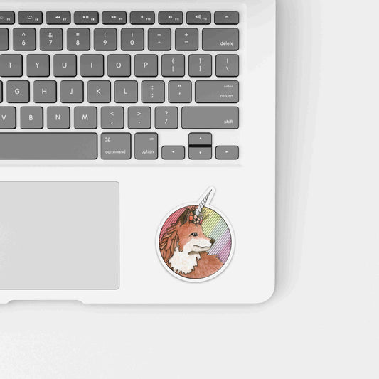 PinkPolish Design Stickers "Foxicorn" Die Cut Vinyl Sticker