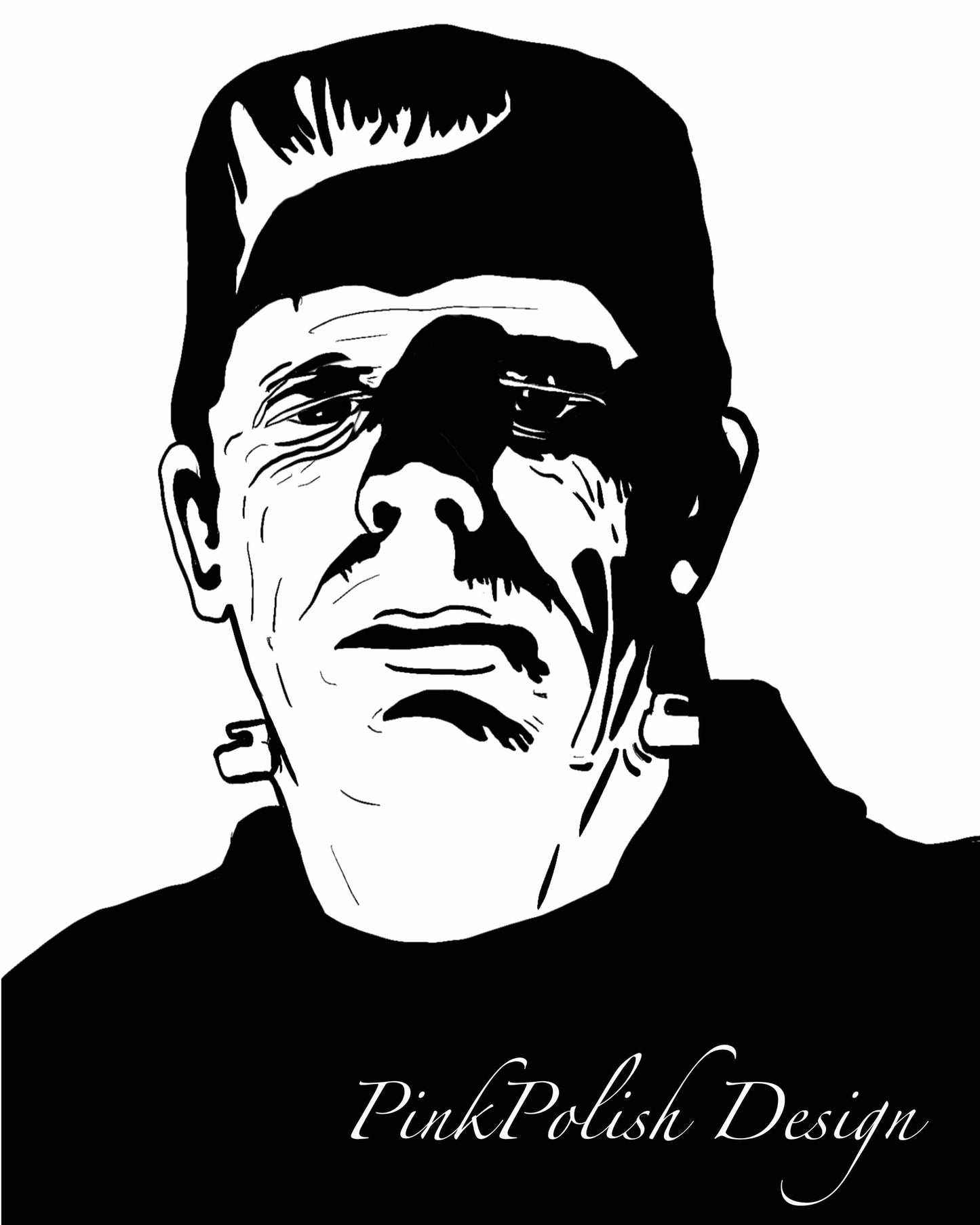 PinkPolish Design Art Prints "Frankenstein's Monster" Digital Drawing: Art Print