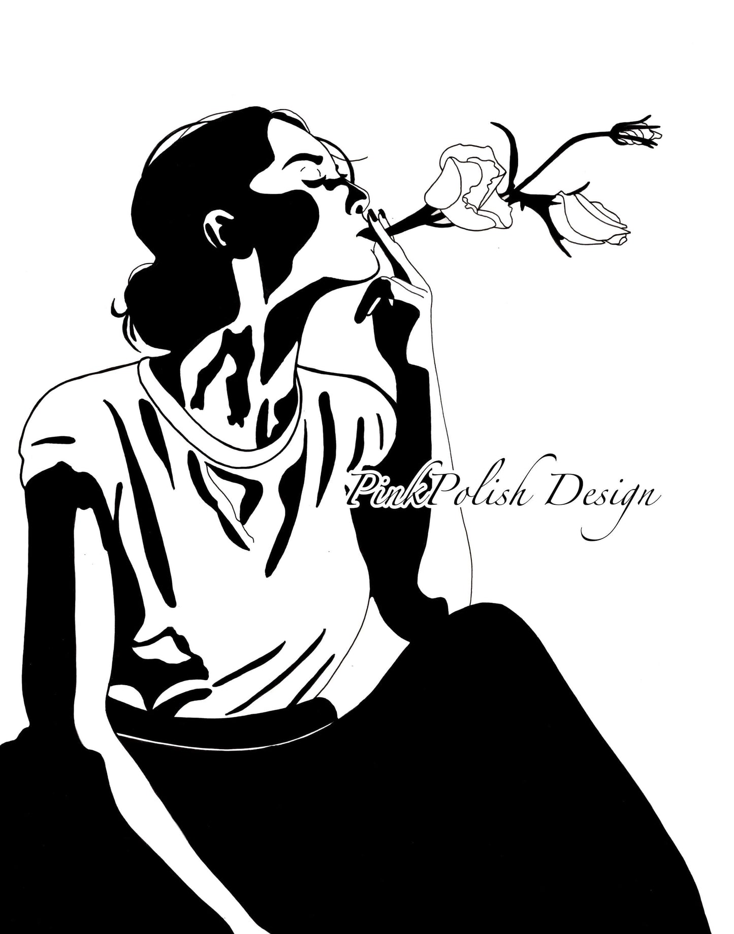 PinkPolish Design Art Prints "Fresh Air" Ink Drawing: Art Print