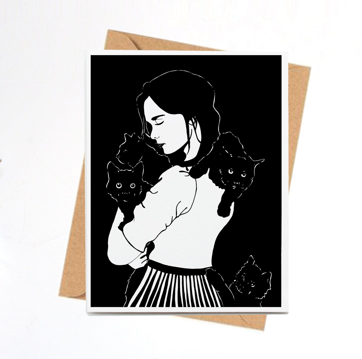 PinkPolish Design Note Cards "Friday the Thirteenth" Handmade Notecard