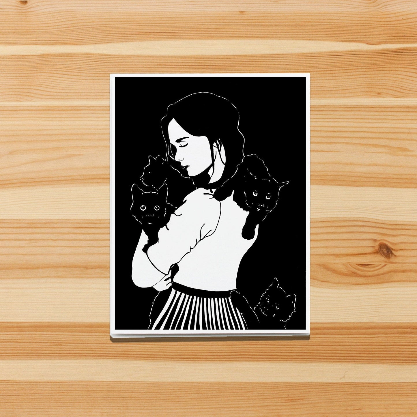 PinkPolish Design Note Cards "Friday the Thirteenth" Handmade Notecard