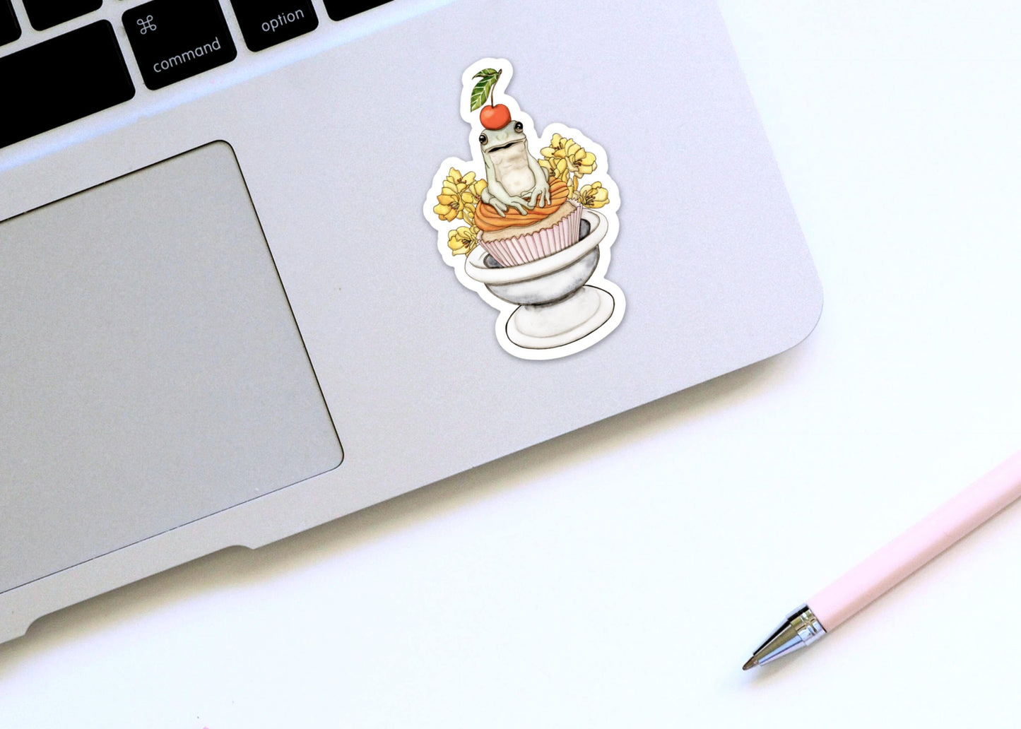 PinkPolish Design Stickers "Frog Celebration" Vinyl Die Cut Sticker