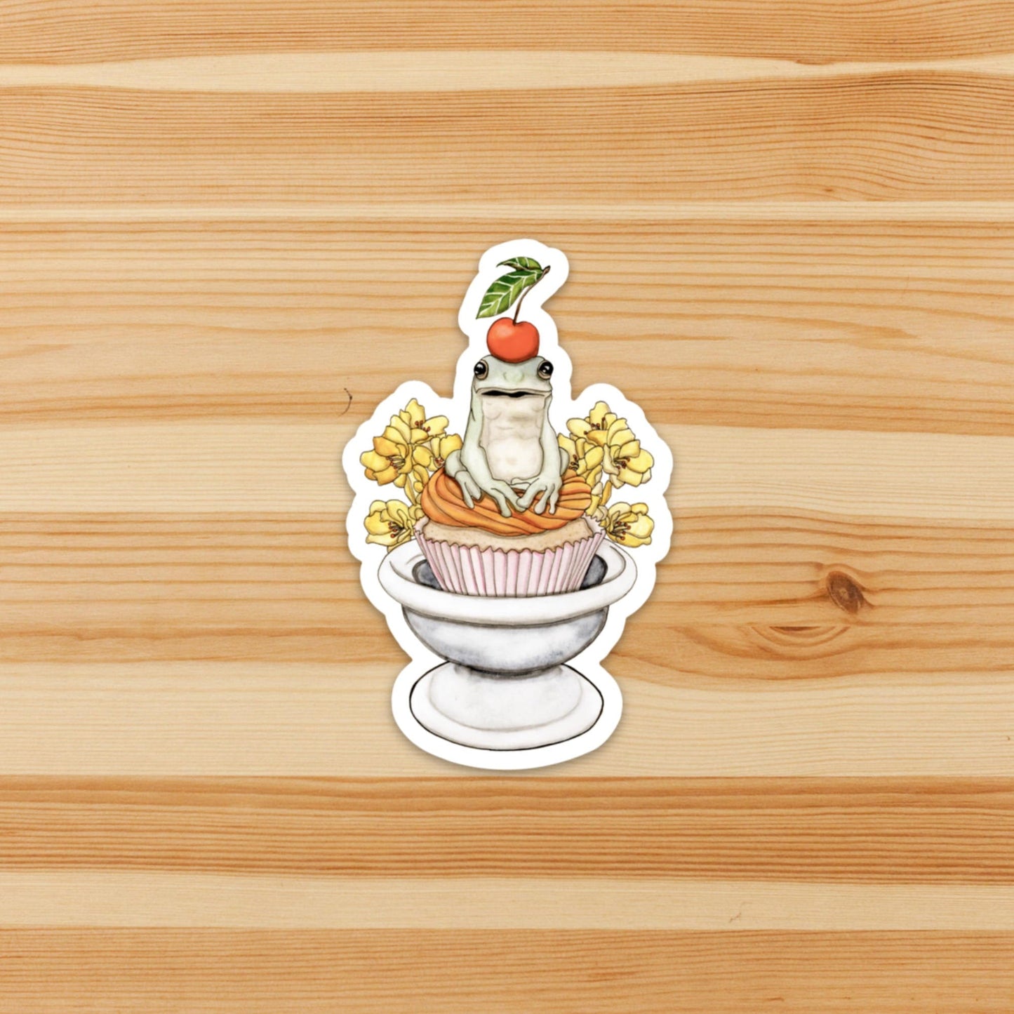 PinkPolish Design Stickers "Frog Celebration" Vinyl Die Cut Sticker