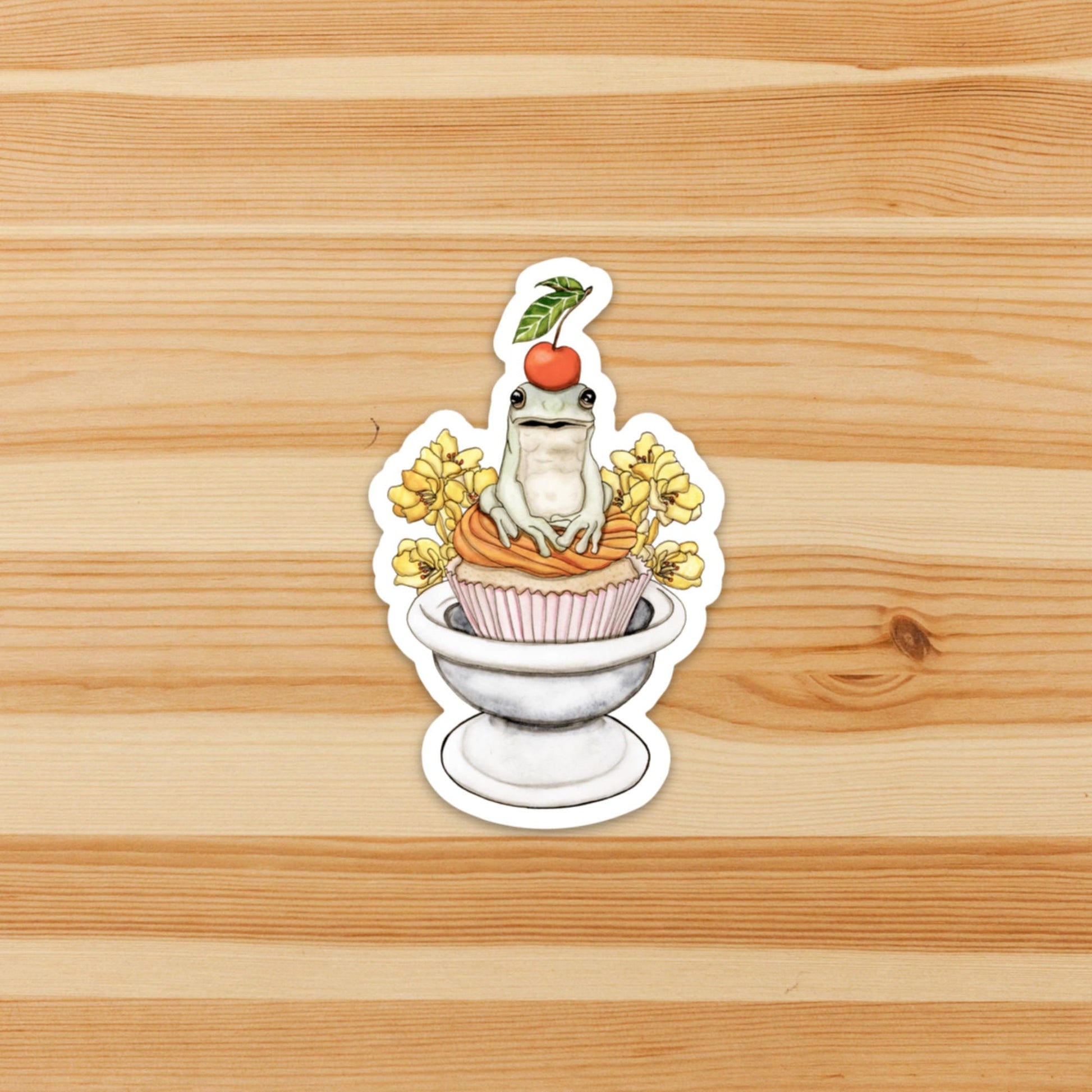 PinkPolish Design Stickers "Frog Celebration" Vinyl Die Cut Sticker