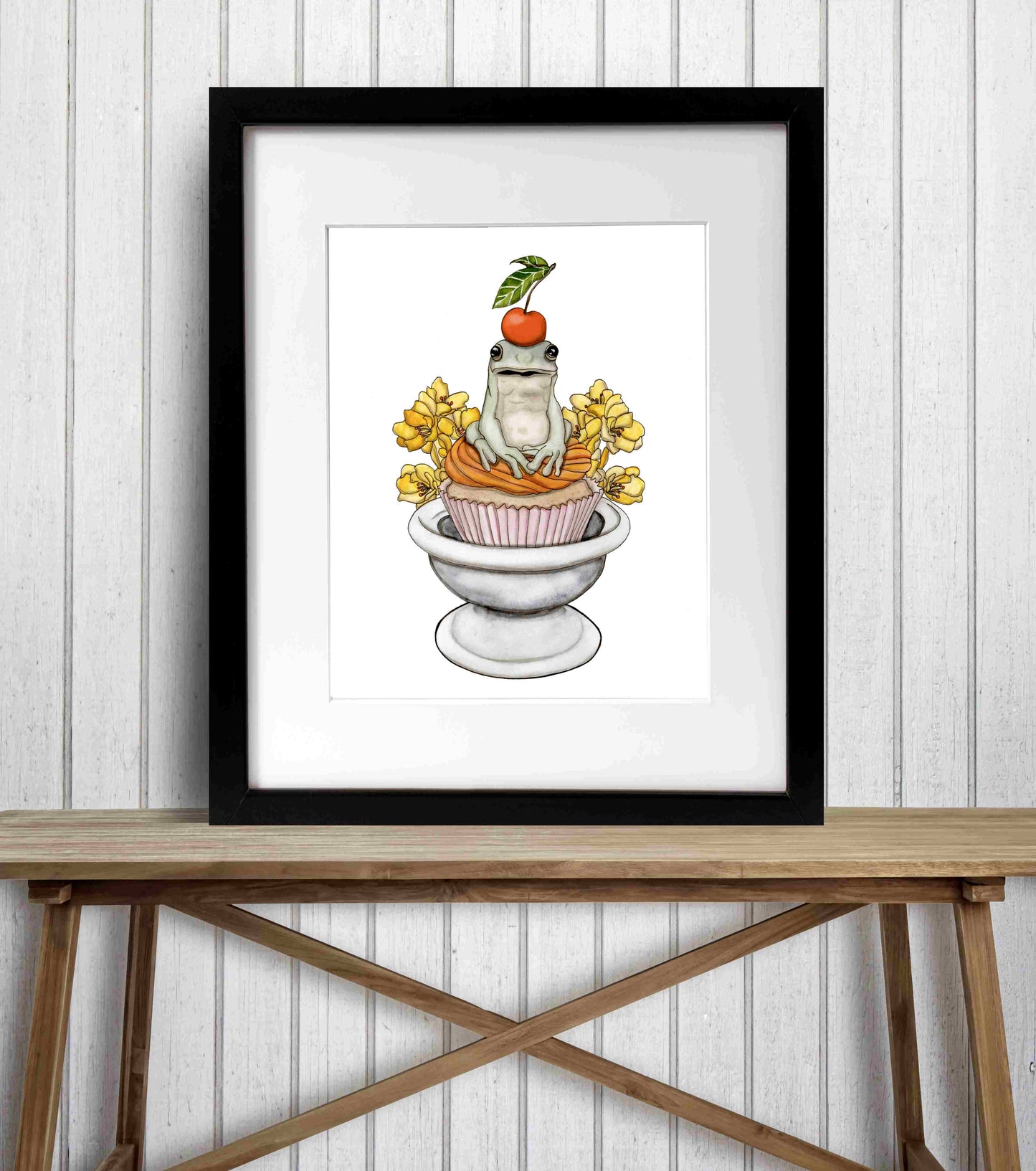 PinkPolish Design Art Prints "Frog Celebration" Watercolor Painting: Art Print
