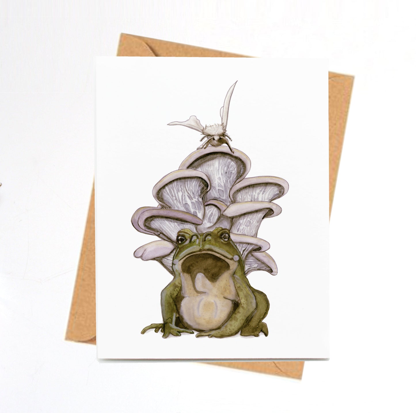 PinkPolish Design Note Cards "Frog Trifecta" Handmade Notecard