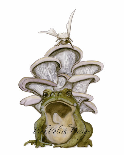 PinkPolish Design Art Prints "Frog Trifecta"  Watercolor Painting: Art Print
