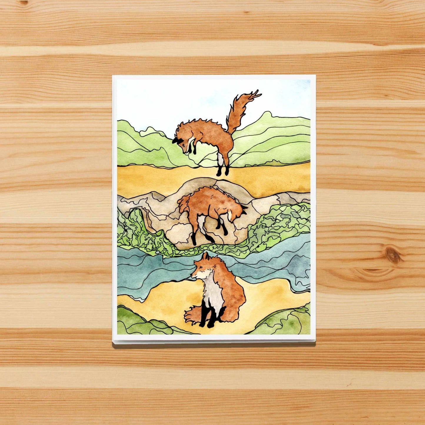 PinkPolish Design Note Cards "Frolic" Handmade Notecard