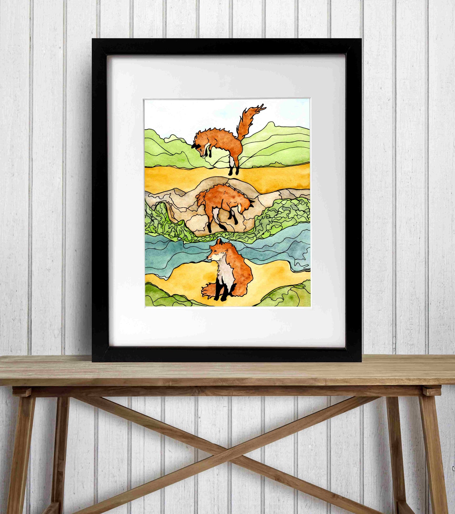 PinkPolish Design Art Prints "Frolic" Watercolor Painting: Art Print