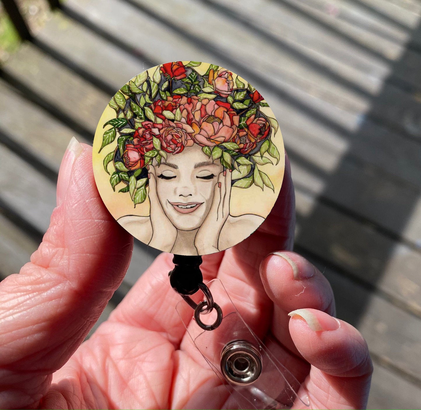 PinkPolish Design Badge Reels & Lanyards "Giddy", Retractable Badge Reel