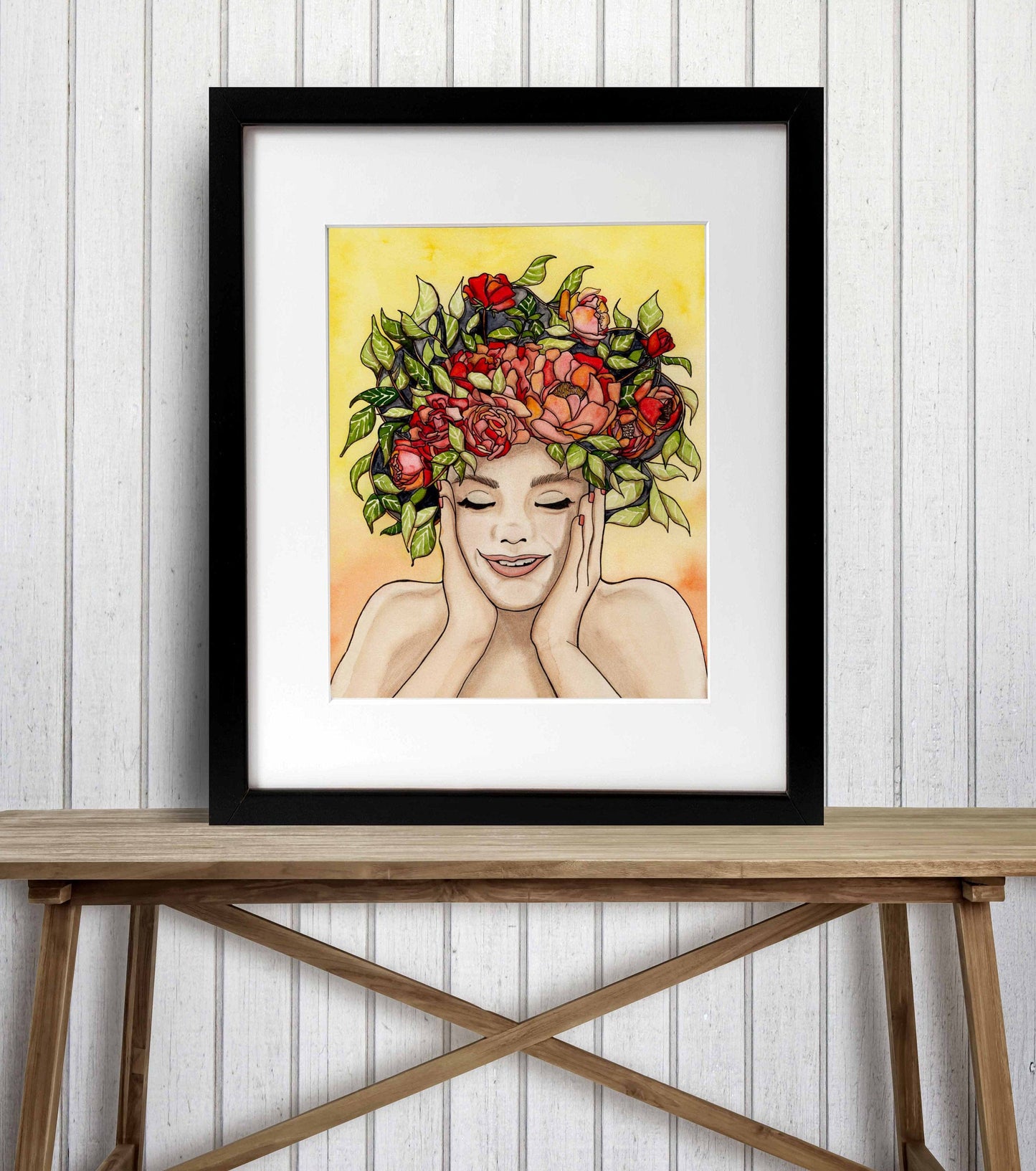 PinkPolish Design Art Prints "Giddy"  Watercolor Painting: Art Print