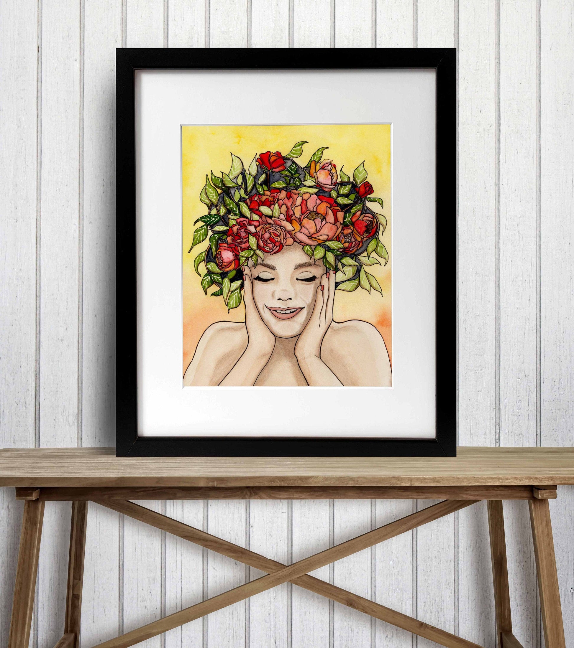 PinkPolish Design Art Prints "Giddy"  Watercolor Painting: Art Print