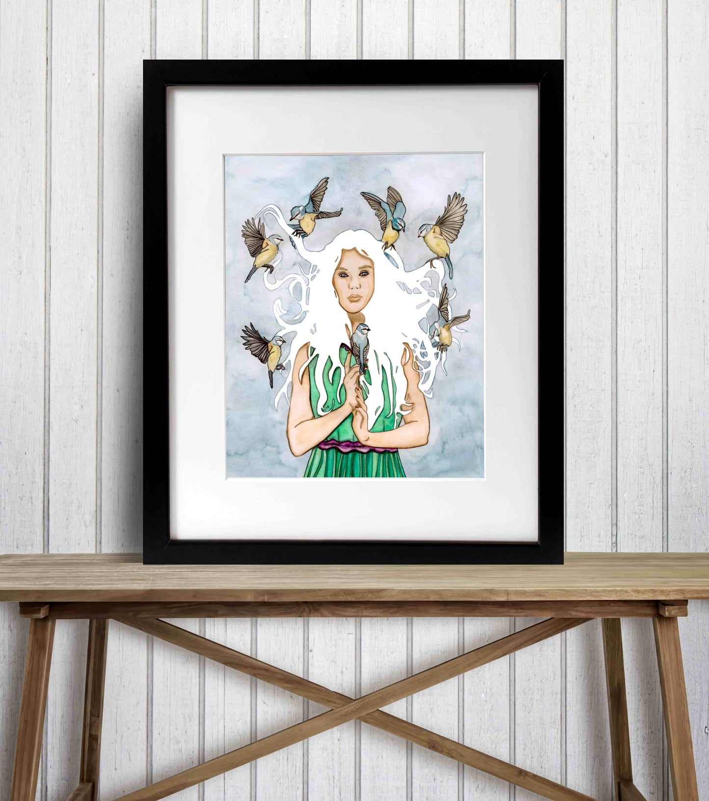 PinkPolish Design Art Prints "Goddess Acanthis" Watercolor Painting: Art Print