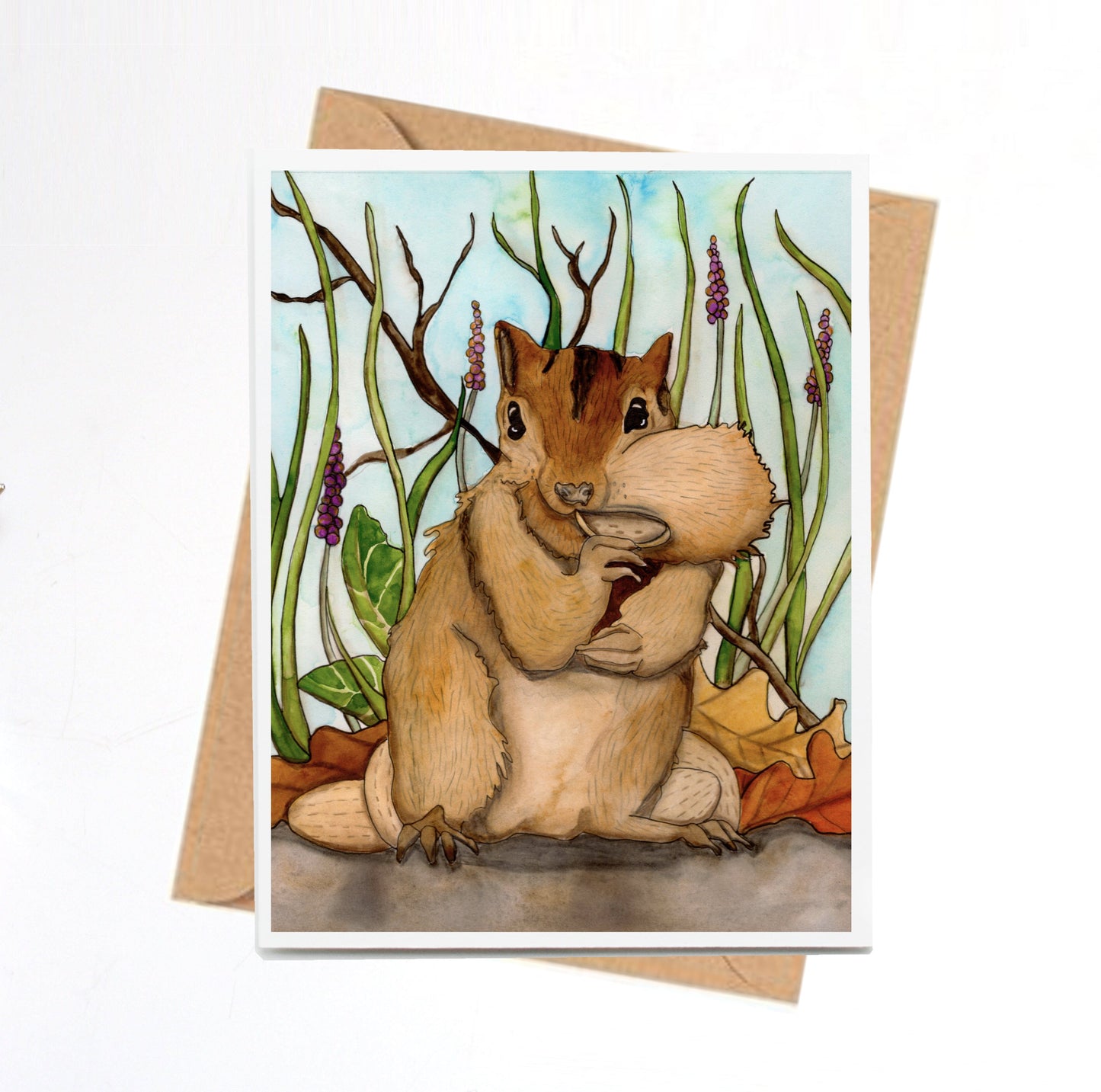 PinkPolish Design Note Cards "Going Nuts" Handmade Notecard