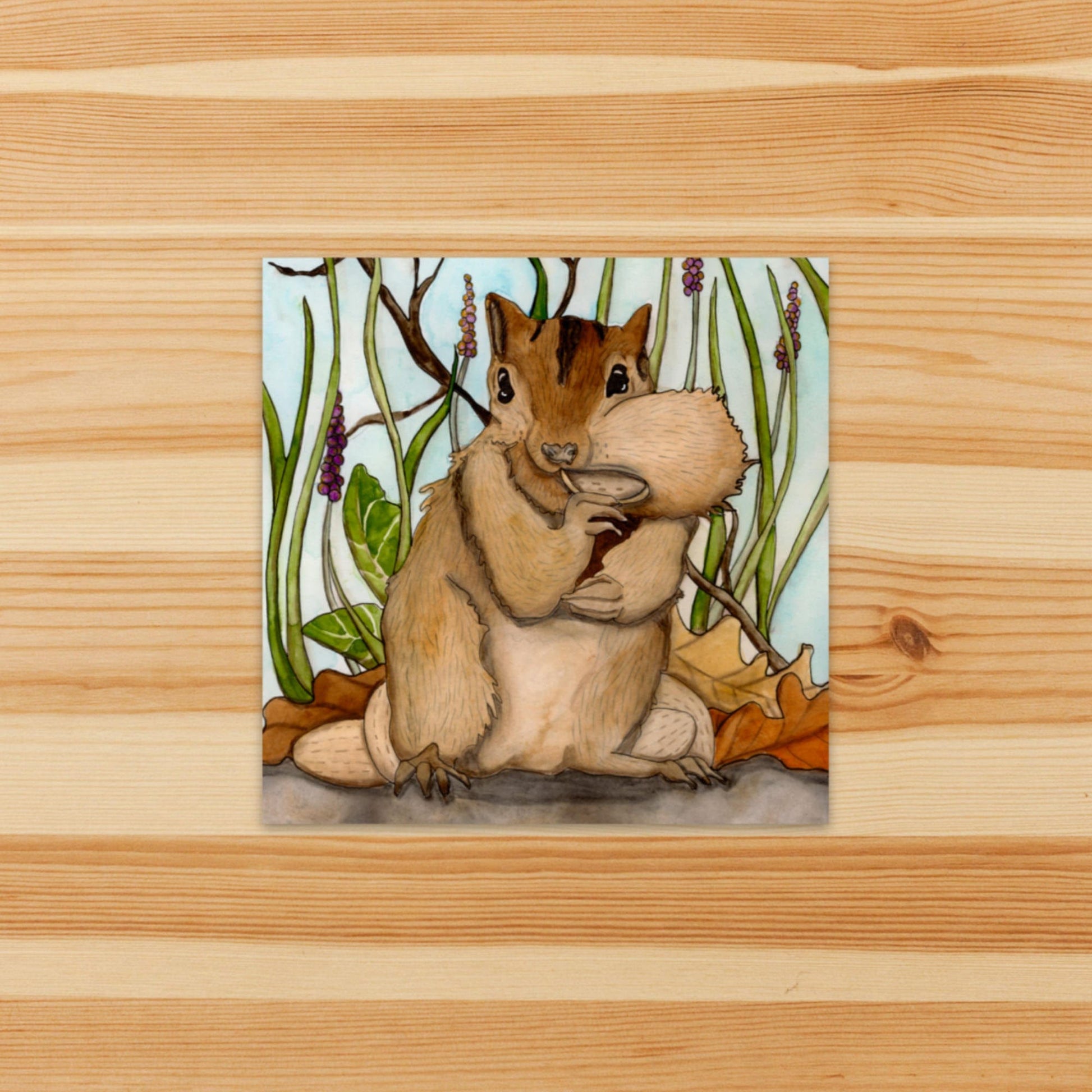 PinkPolish Design Stickers "Going Nuts"  Vinyl Square Sticker