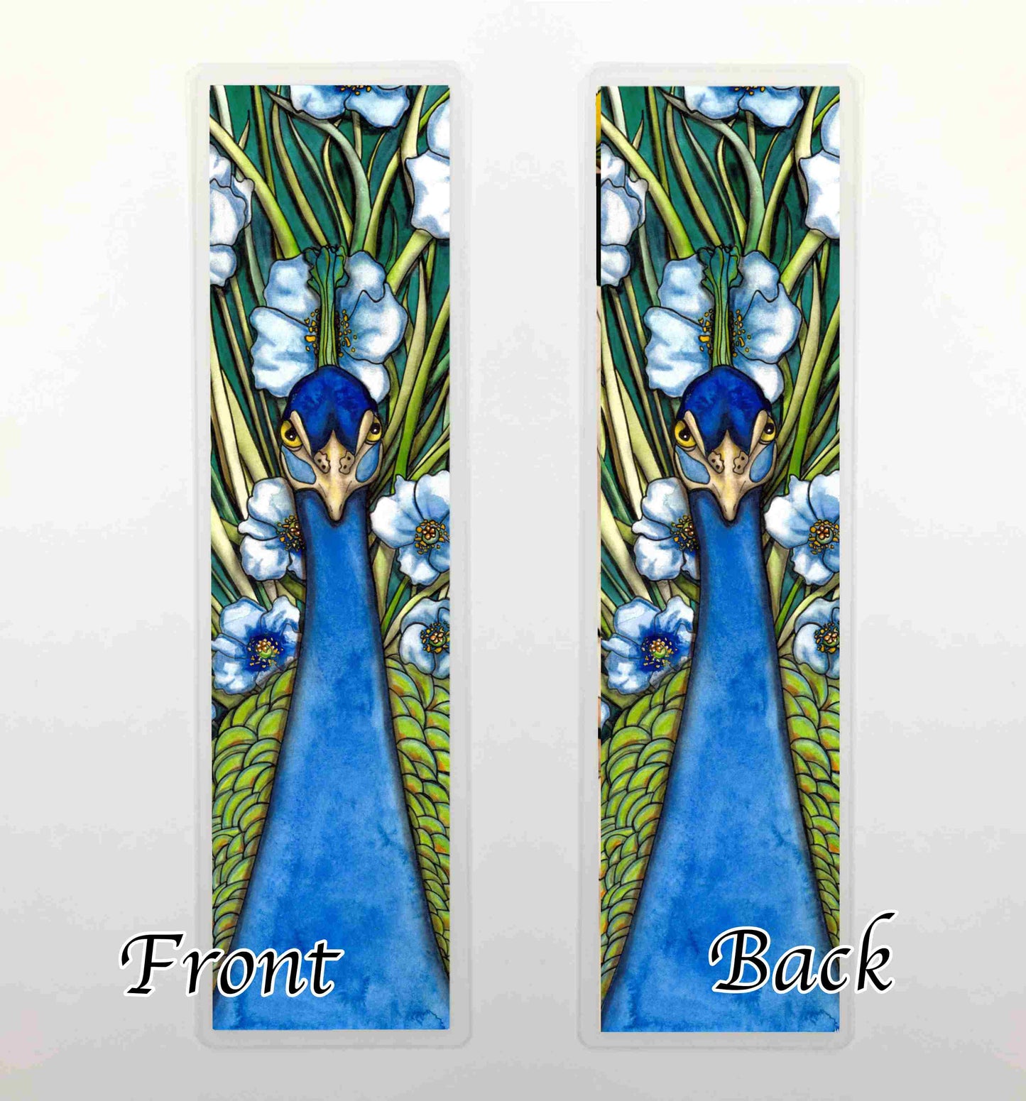 PinkPolish Design Bookmarks "Grande Peacock Fleur" 2-Sided Bookmark