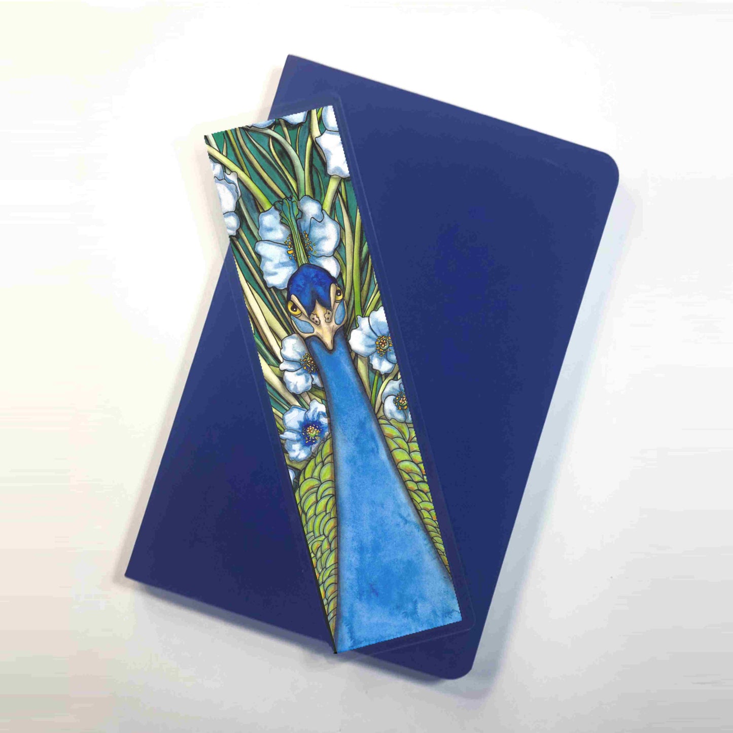 PinkPolish Design Bookmarks "Grande Peacock Fleur" 2-Sided Bookmark