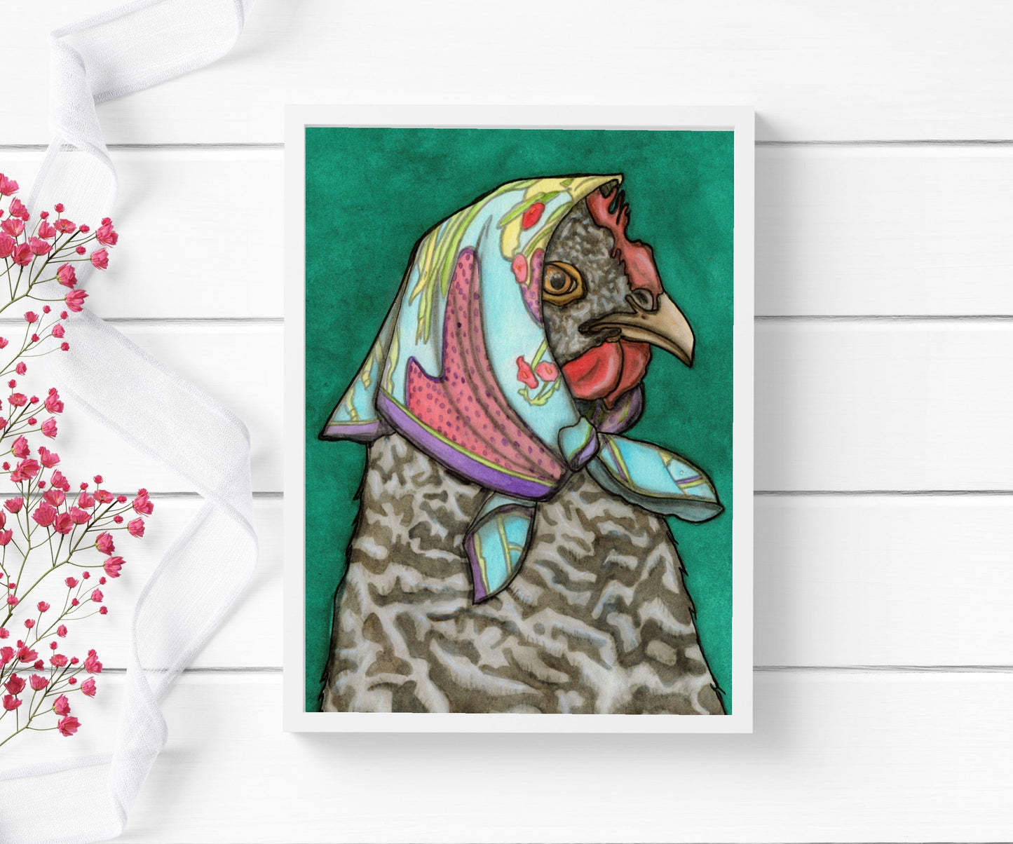 PinkPolish Design Art Prints "Grandma Barred" Watercolor Painting: Art Print