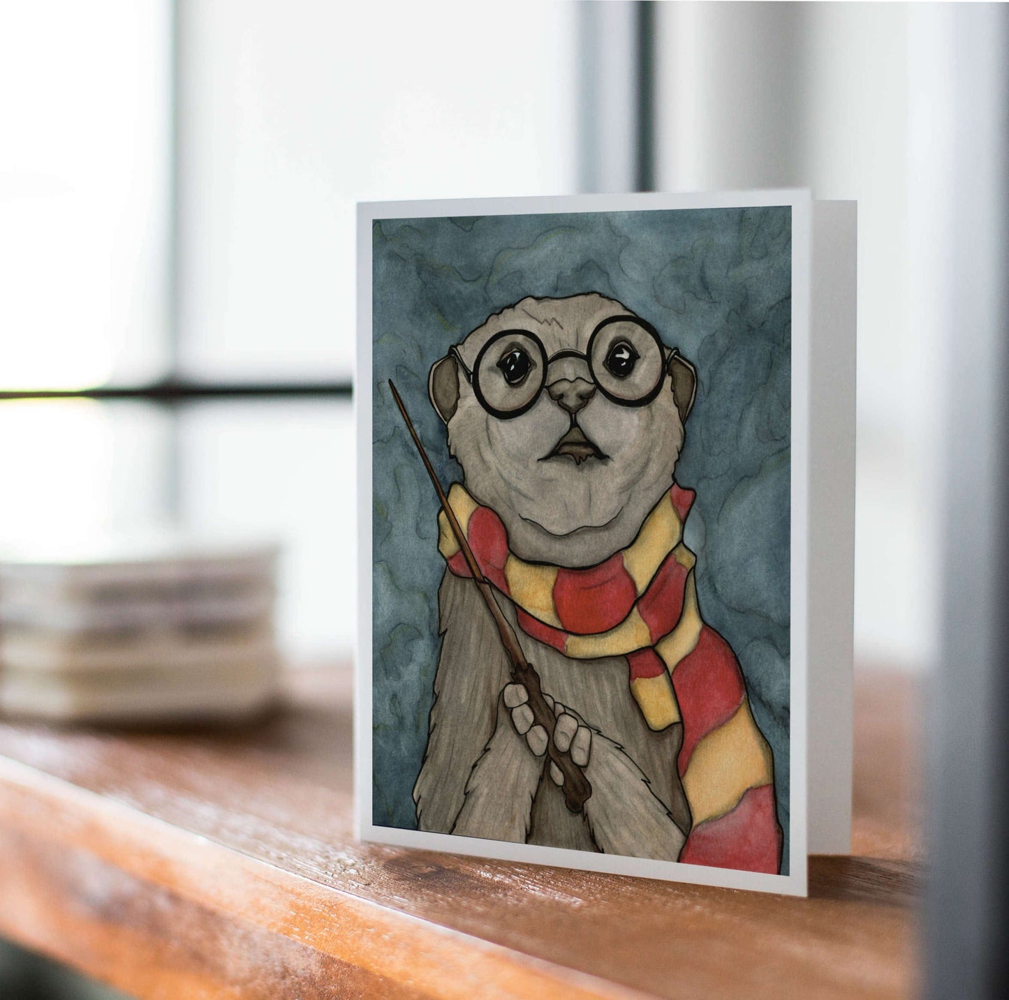 PinkPolish Design Note Cards "Harry Otter" Handmade Notecard