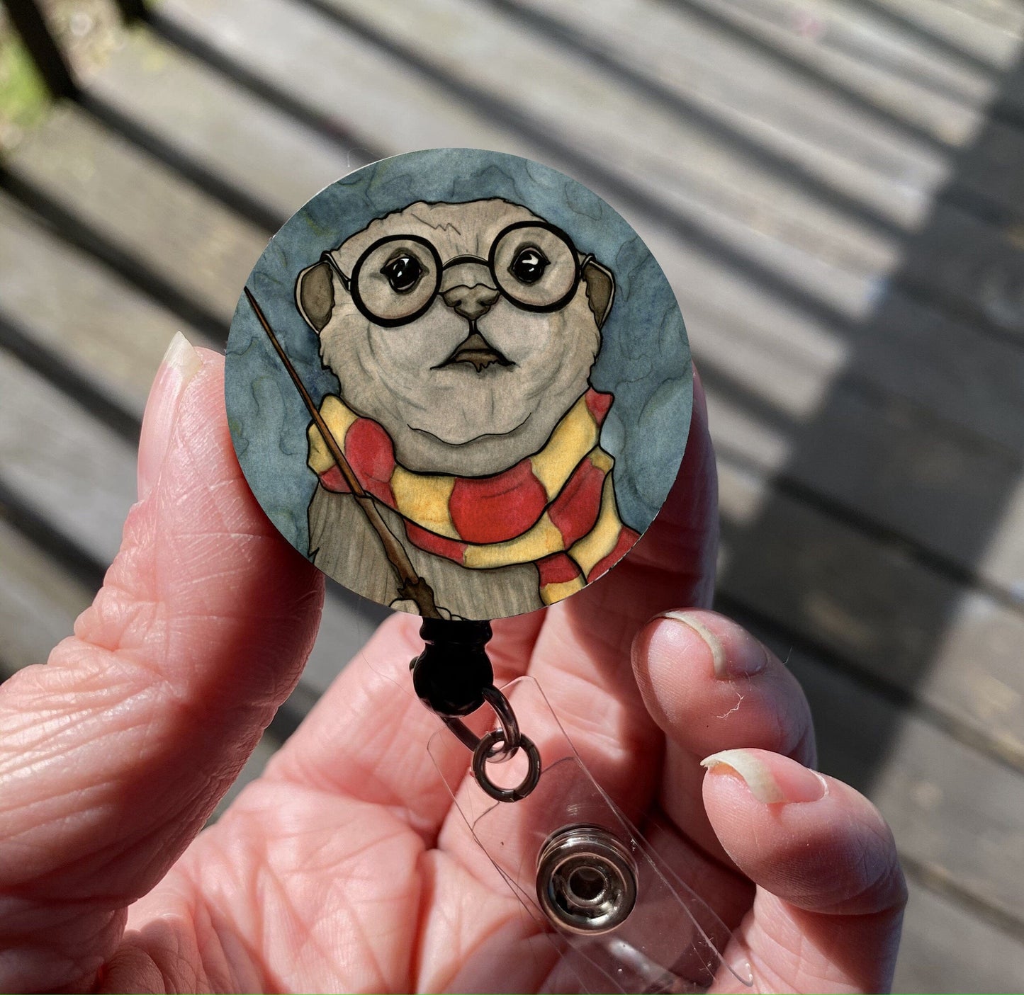 PinkPolish Design Badge Reels & Lanyards "Harry Otter" Retractable Badge Reel