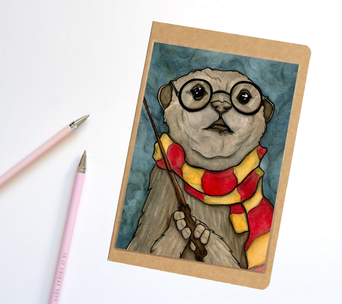 PinkPolish Design Notebook "Harry Otter" Wizard Inspired Notebook / Sketchbook / Journal