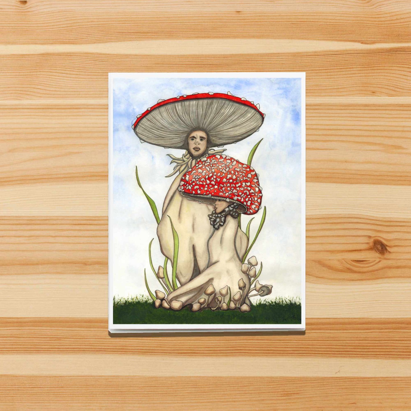 PinkPolish Design Note Cards "He's a Fun-Guy" Handmade Notecard