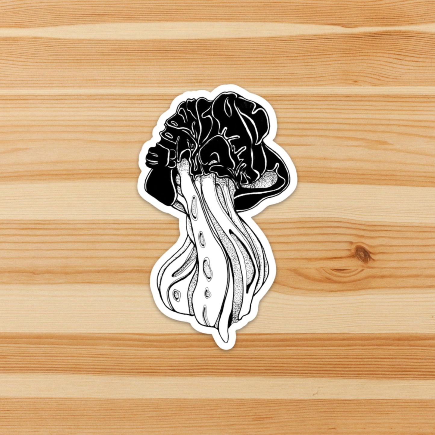 PinkPolish Design Stickers "Helvella Vespertina" Vinyl Die Cut Sticker