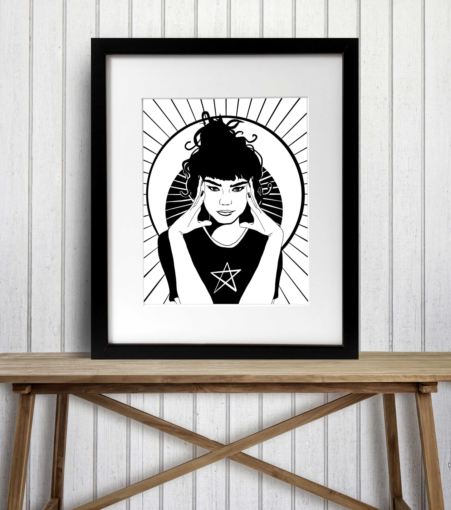 PinkPolish Design Art Prints "Hexed" Digital Drawing: Art Print