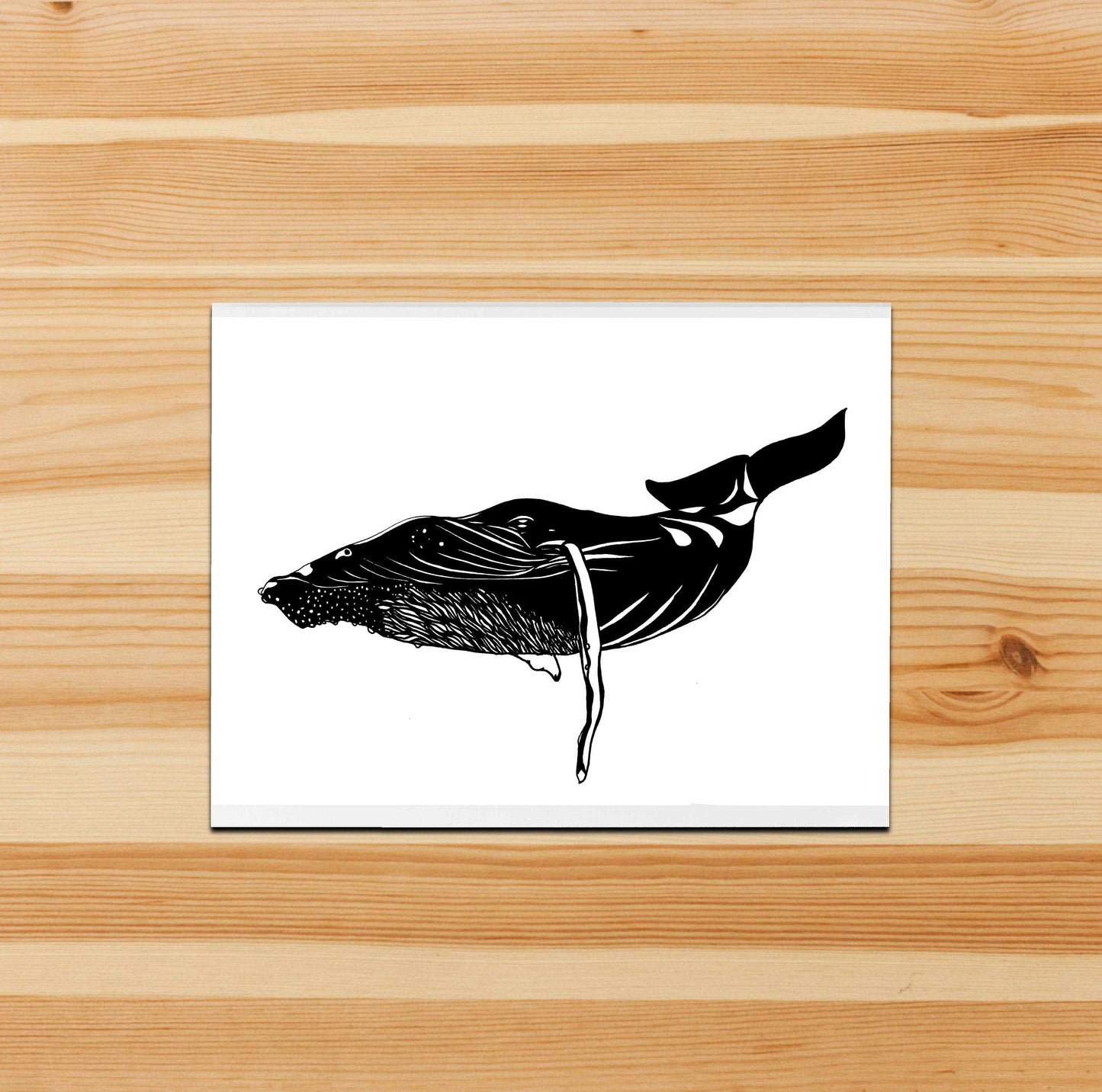 PinkPolish Design Note Cards "Humpback Whale" Handmade Notecard