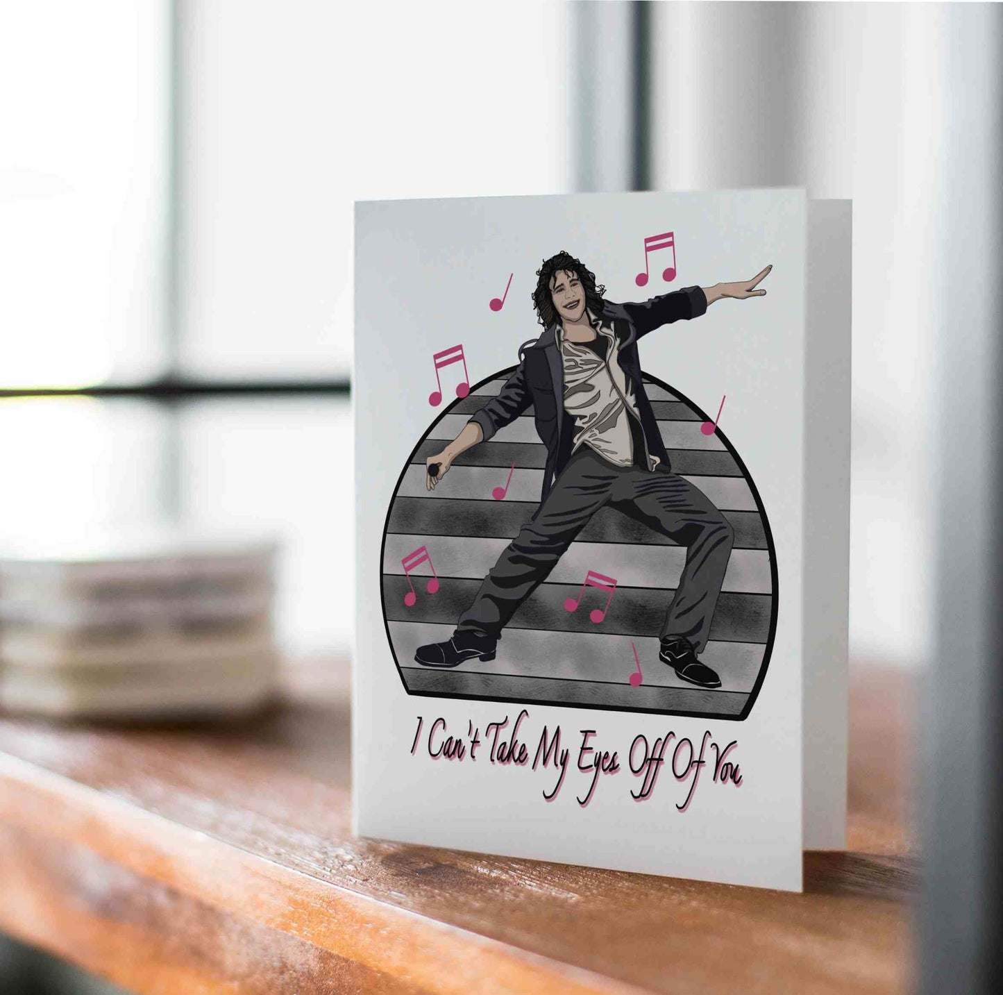 PinkPolish Design Note Cards "I Can't Take My Eyes Off Of You" Handmade Notecard