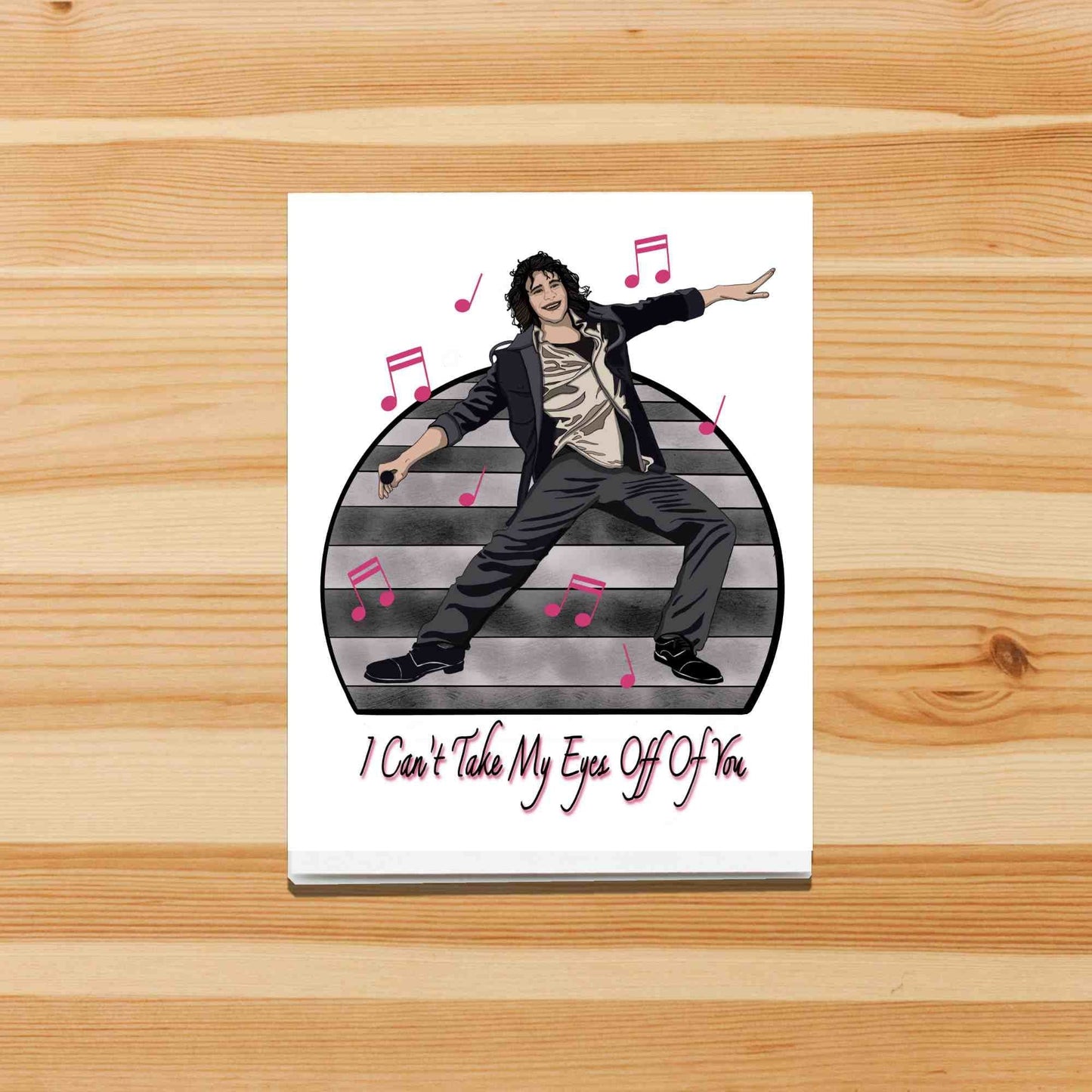 PinkPolish Design Note Cards "I Can't Take My Eyes Off Of You" Handmade Notecard
