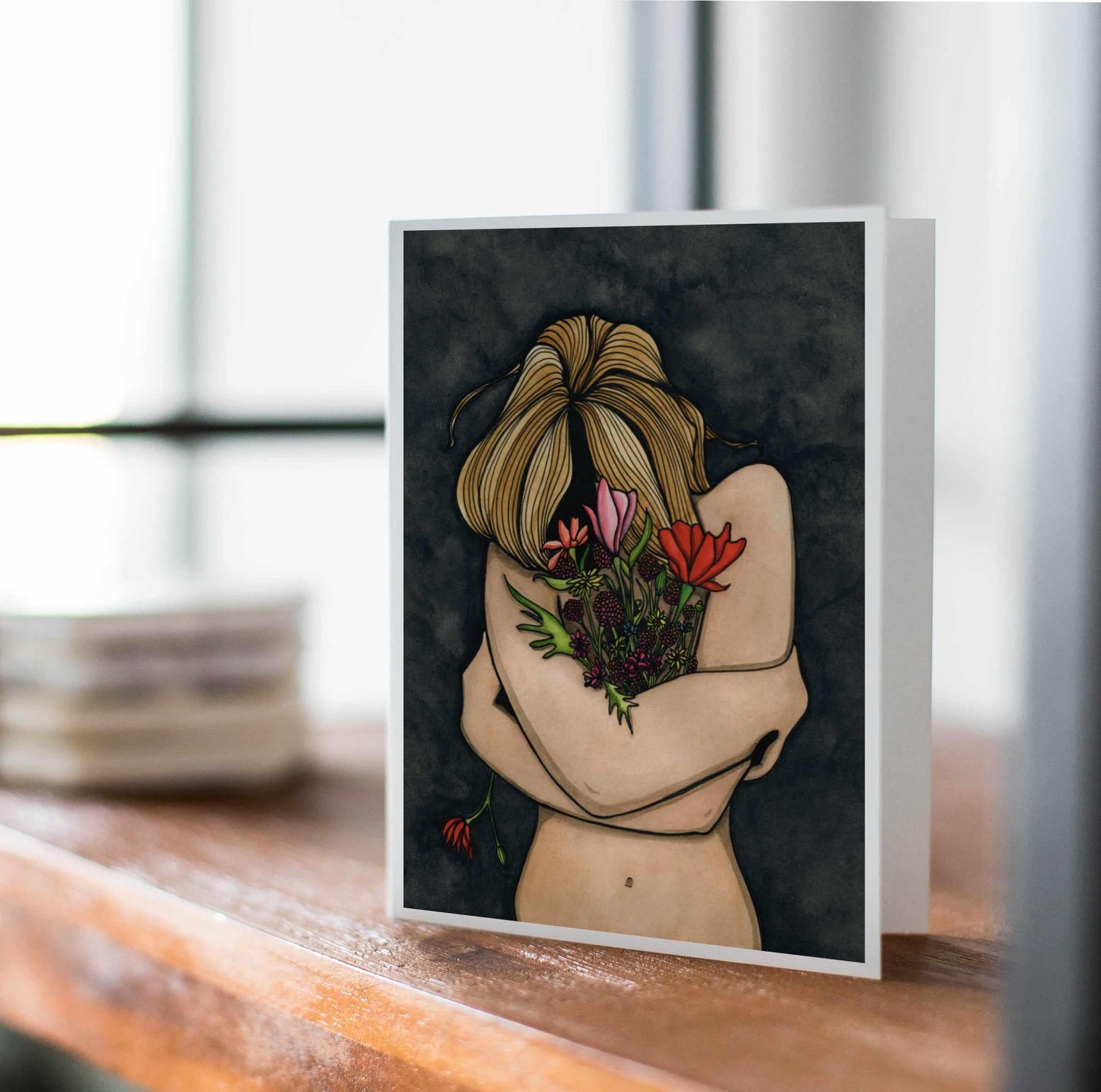 PinkPolish Design Note Cards "In Darkness Bloom" Handmade Notecard