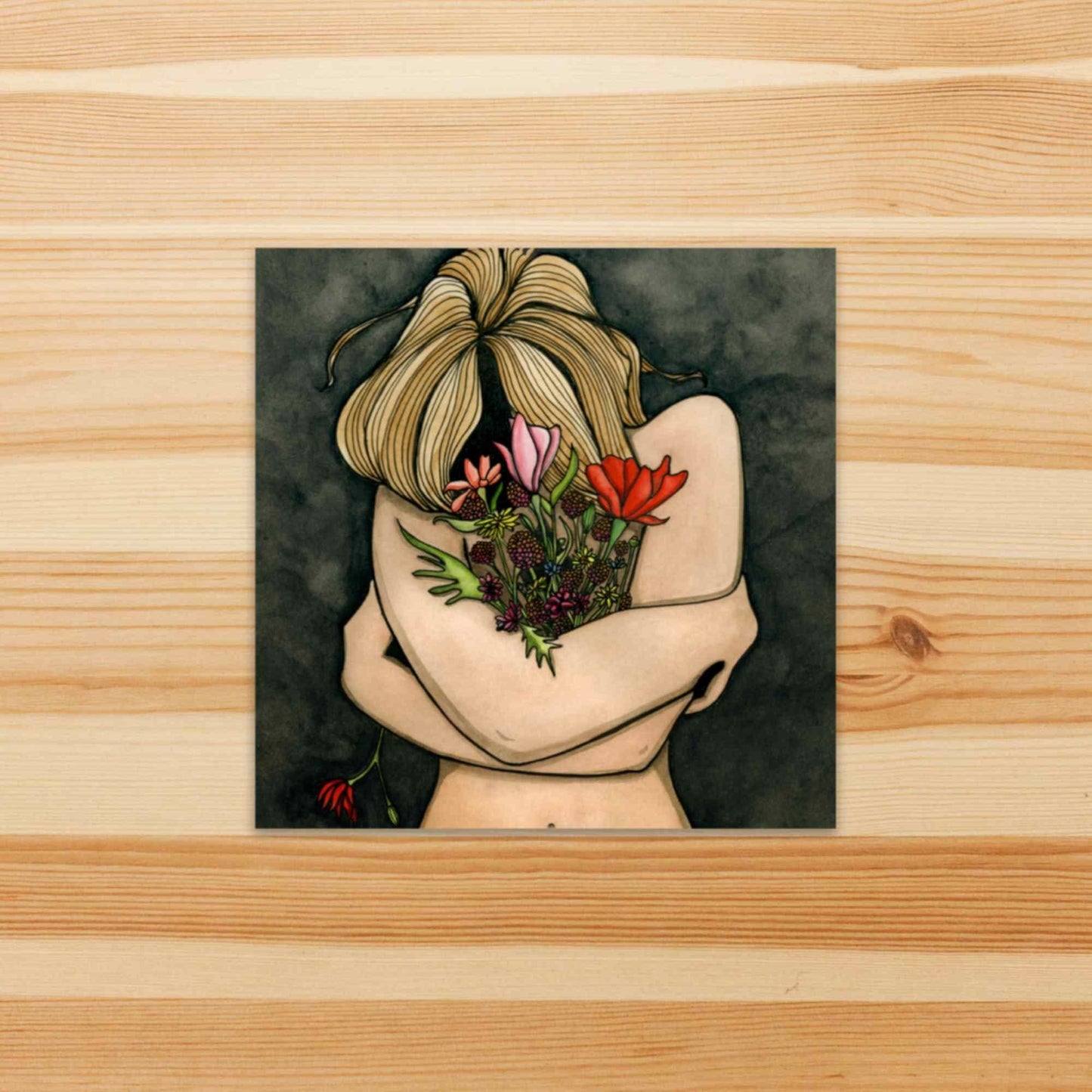 PinkPolish Design Stickers "In Darkness Bloom" Vinyl Square Sticker
