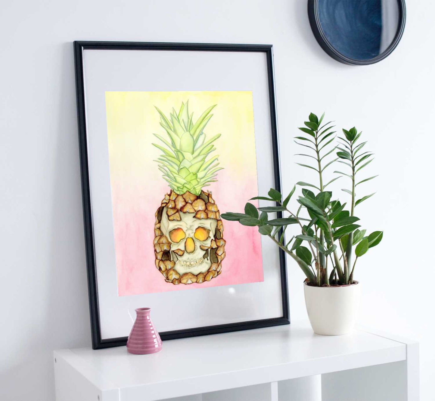 PinkPolish Design Art Prints 11x14 "Jack-O-Pineapple" Watercolor Painting: Art Print