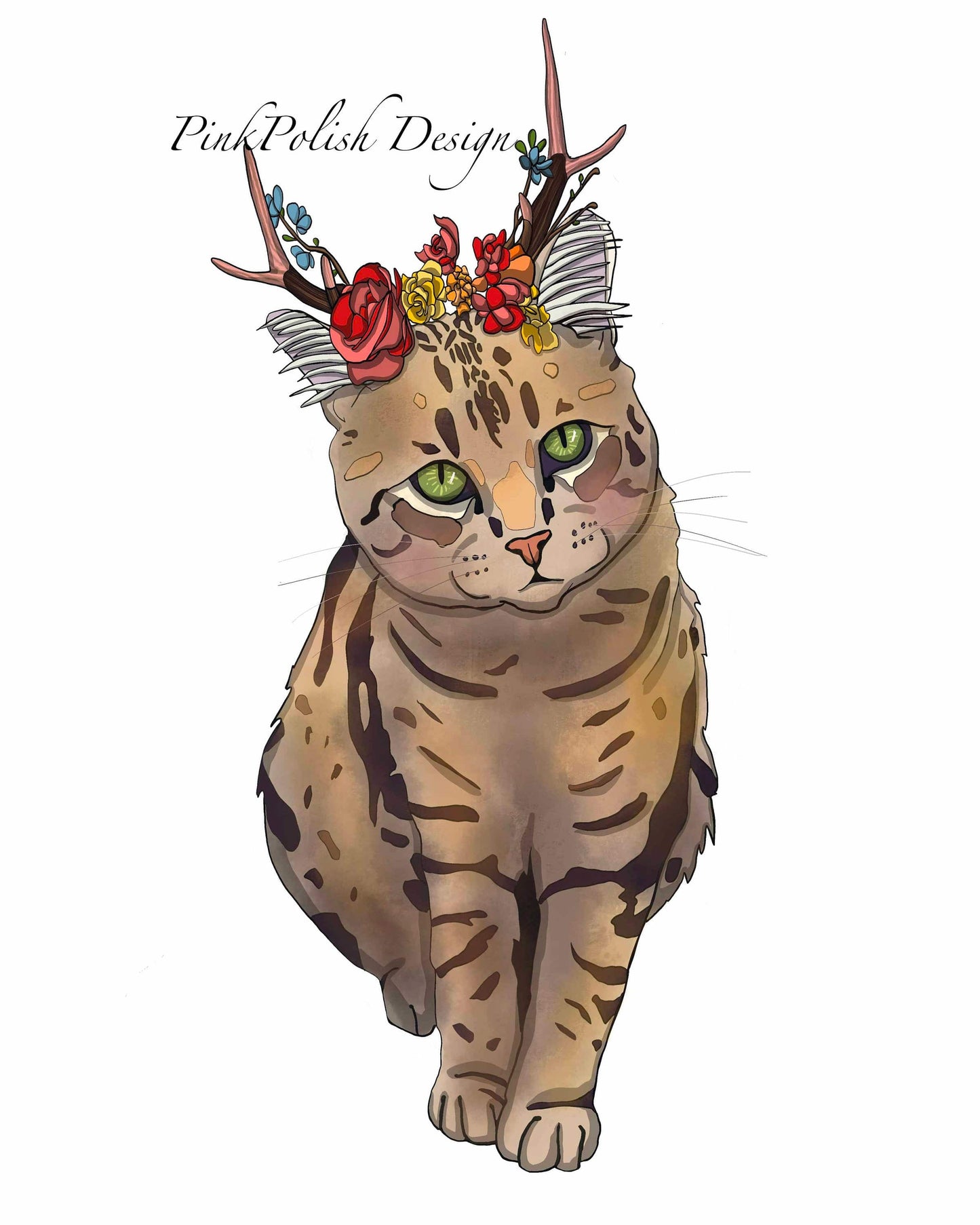 PinkPolish Design Art Prints "Jackalope Beauty" Digital Painting: Art Print