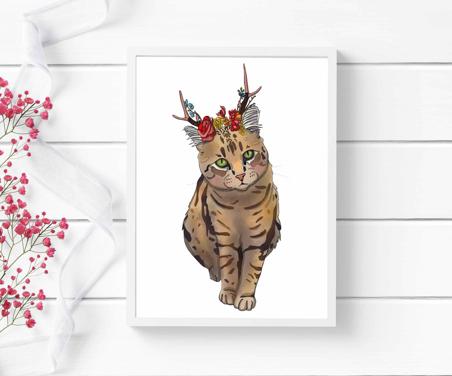 PinkPolish Design Art Prints 5"x7" "Jackalope Beauty" Digital Painting: Art Print