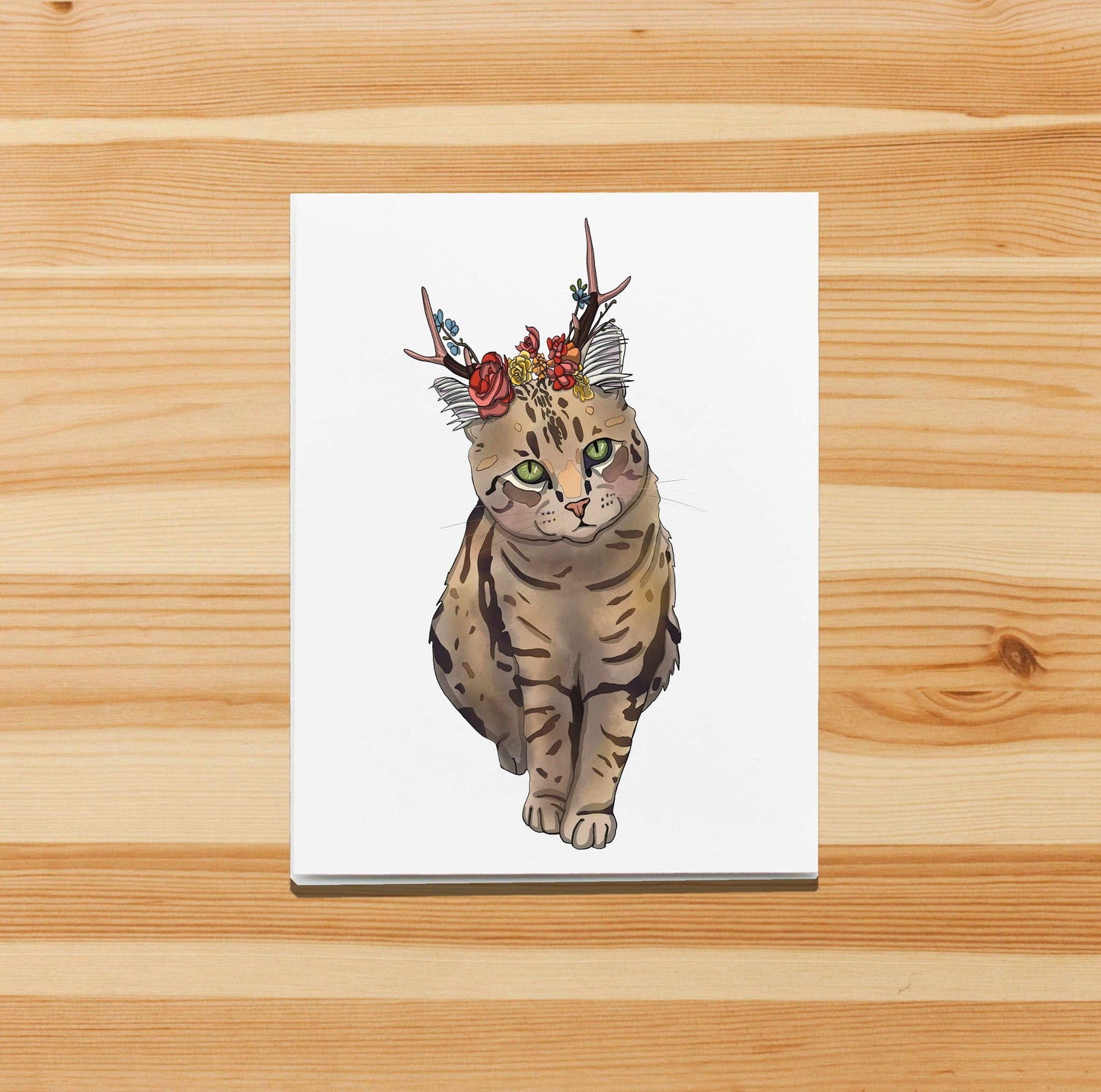 PinkPolish Design Note Cards "Jackalope Beauty" Handmade Notecard