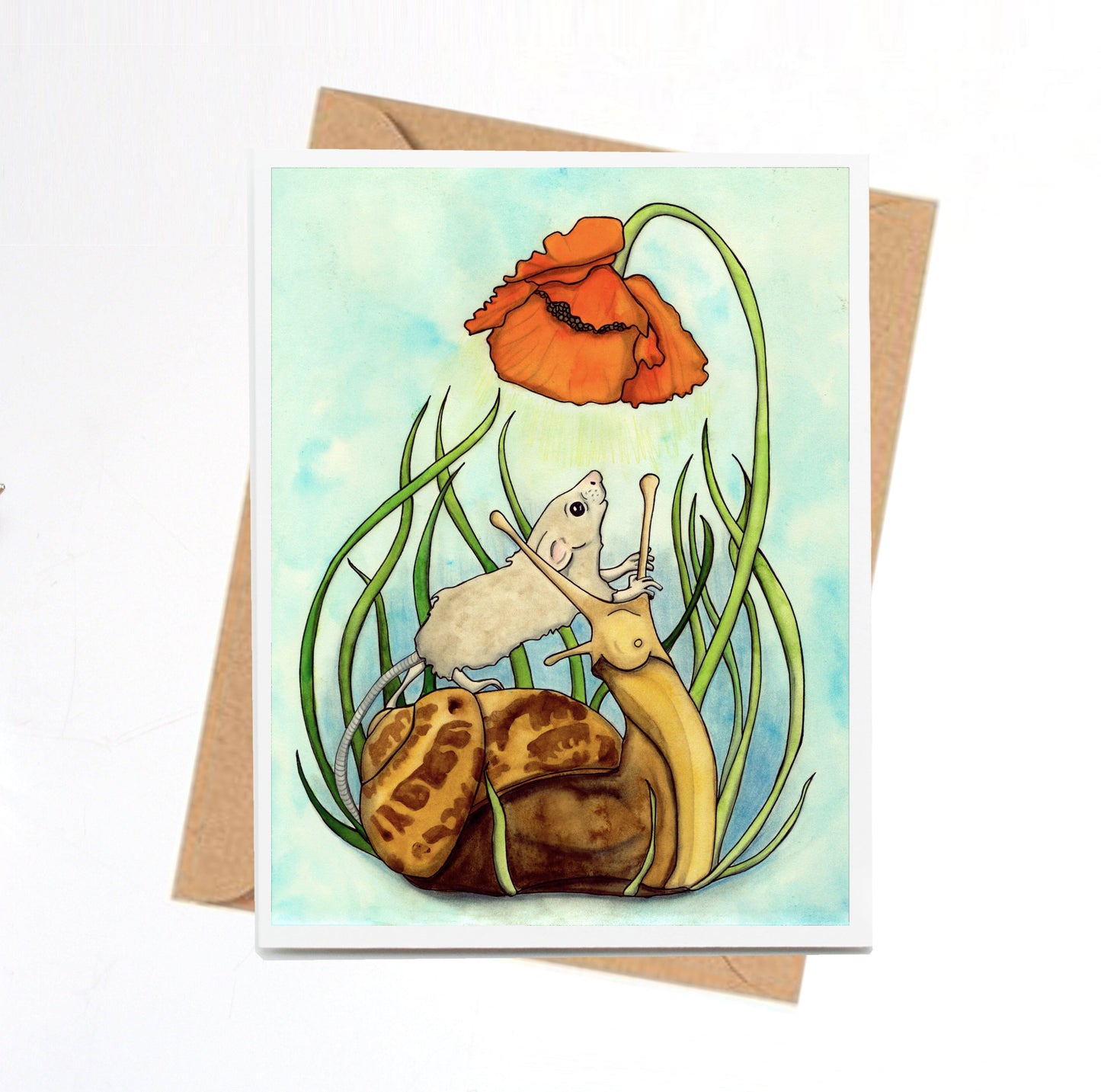 PinkPolish Design Note Cards "Just Another Inch" Handmade Note Card