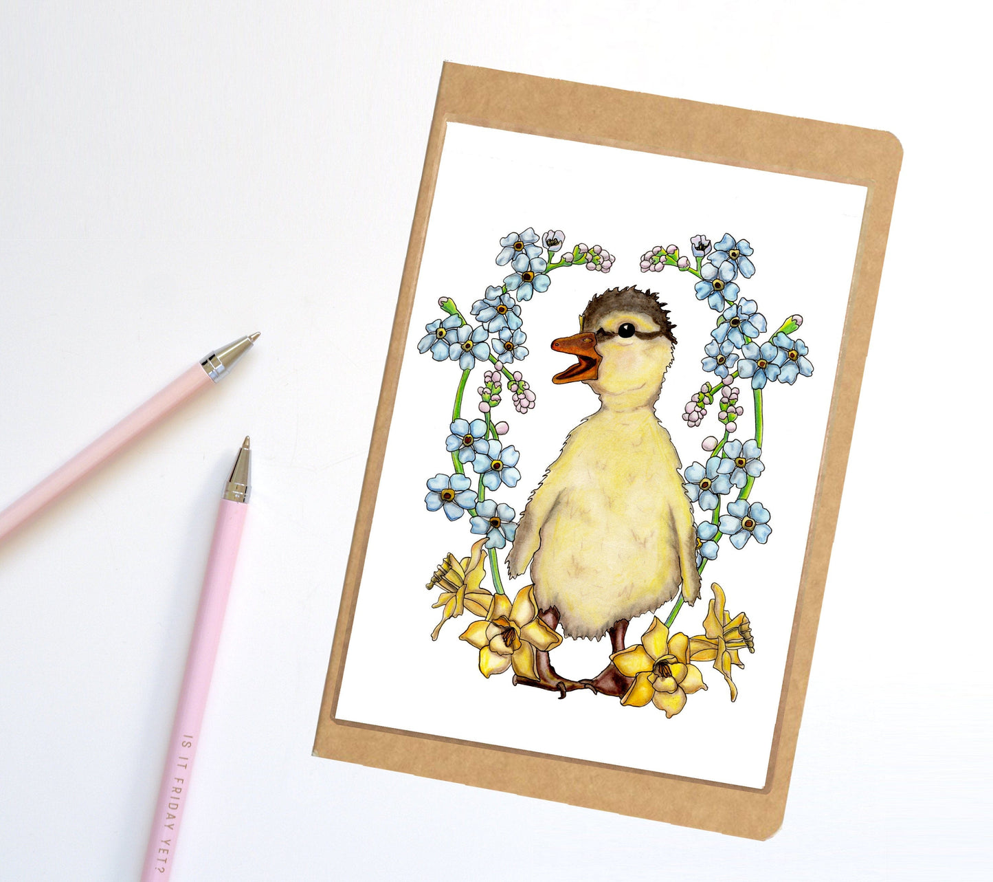 PinkPolish Design Notebook "Just Ducky" Springtime Inspired Notebook / Sketchbook / Journal