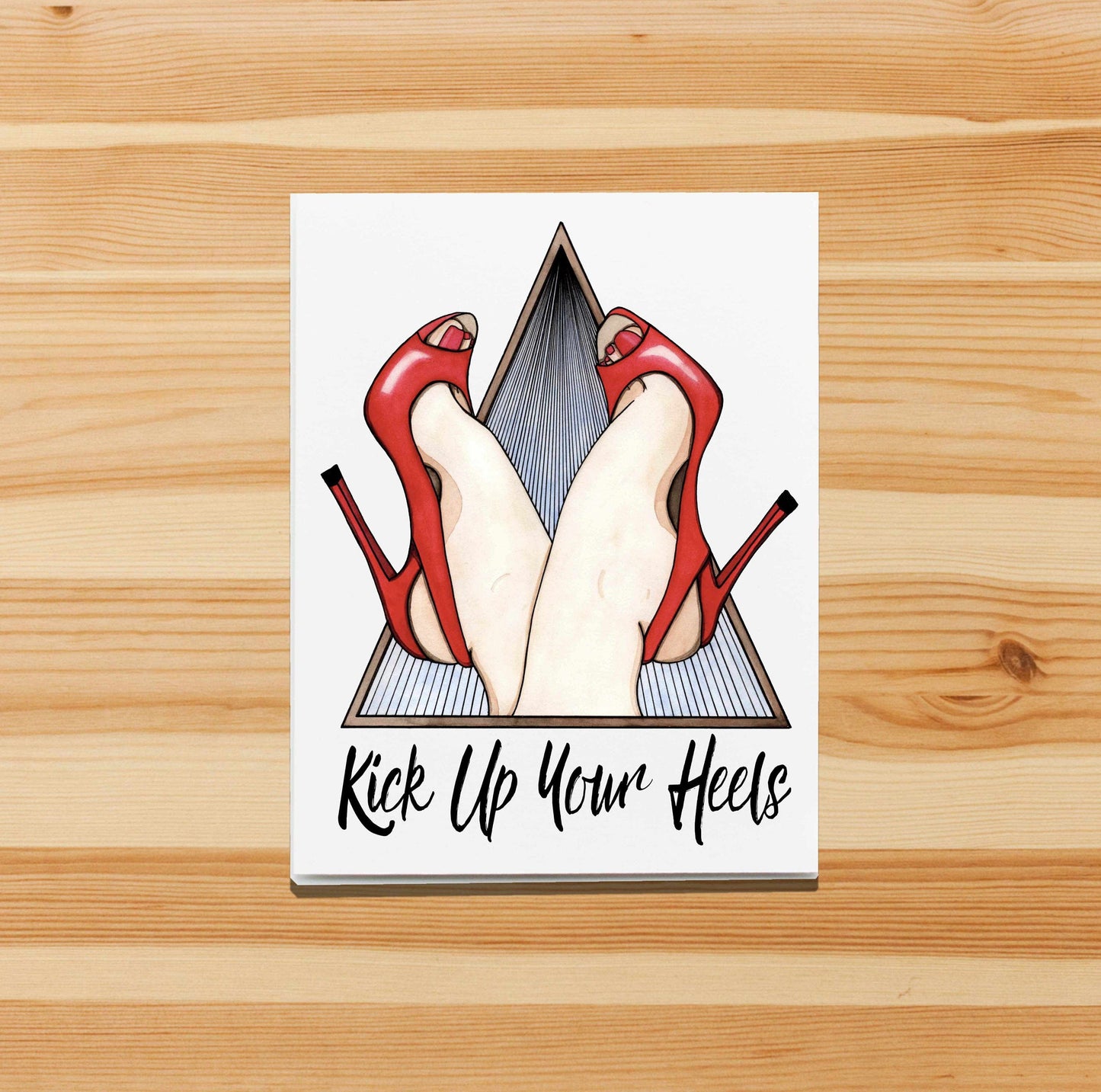PinkPolish Design Note Cards "Kick Up Your Heels" Handmade Notecard