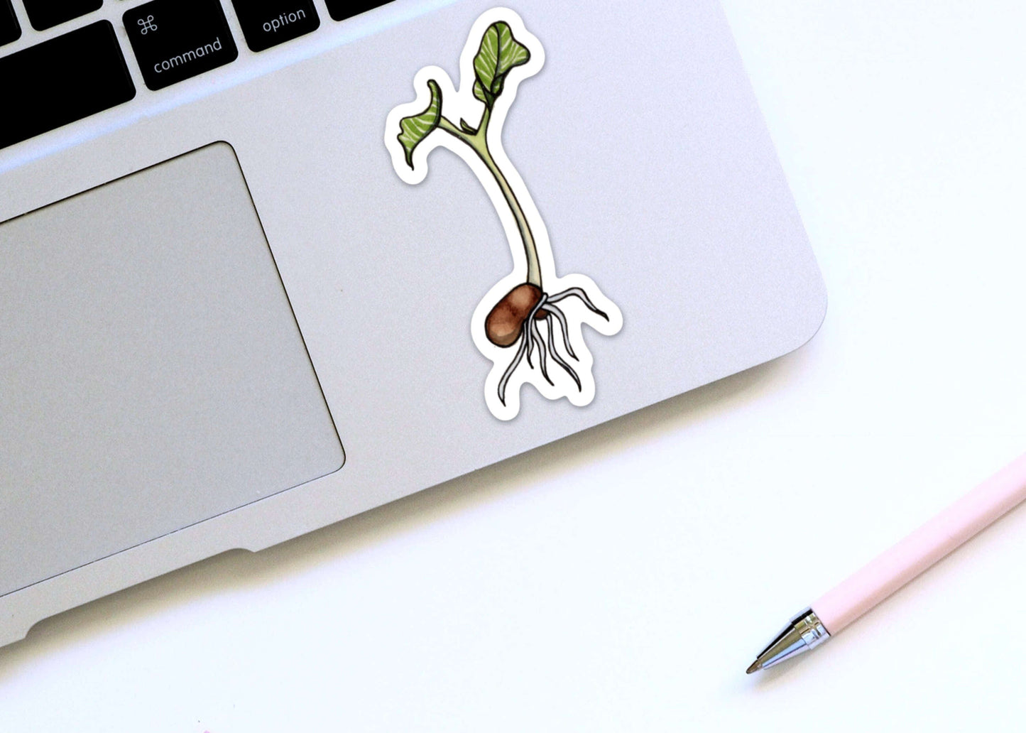 PinkPolish Design Stickers "Kidney Bean Sprout" Vinyl Die Cut Sticker